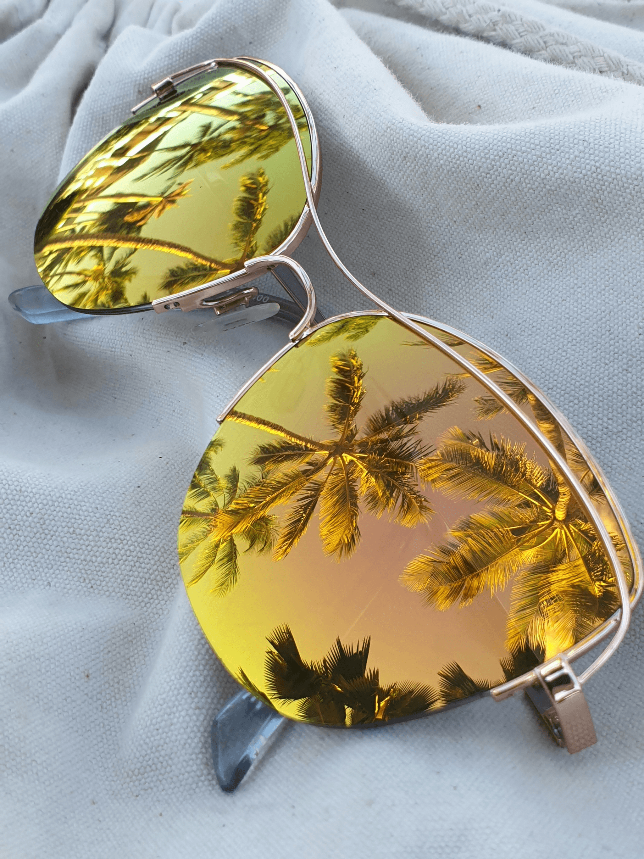 Stylish red mirrored sunglasses perfect for summer adventures.