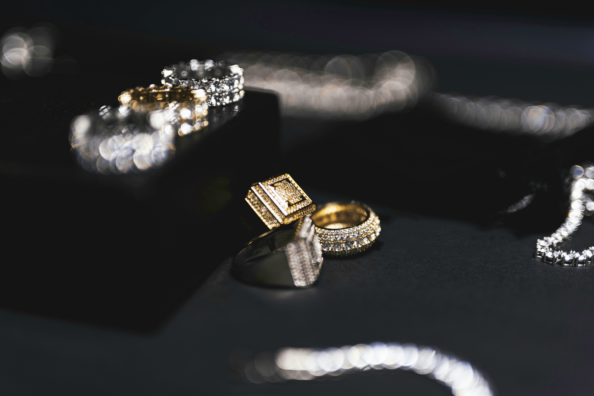 Jewelry Quality Control process with elegant pieces showcased