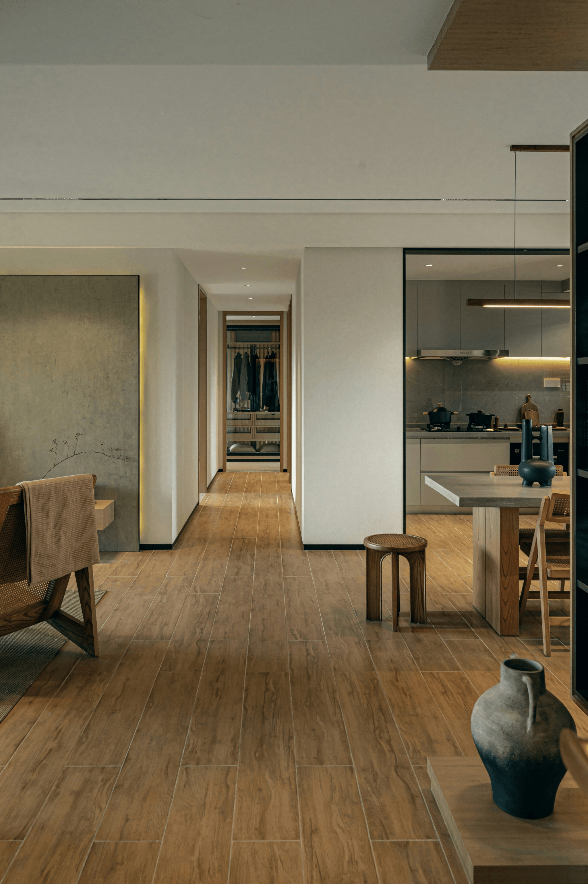 Eco-friendly modern interior design in prefab apartment building