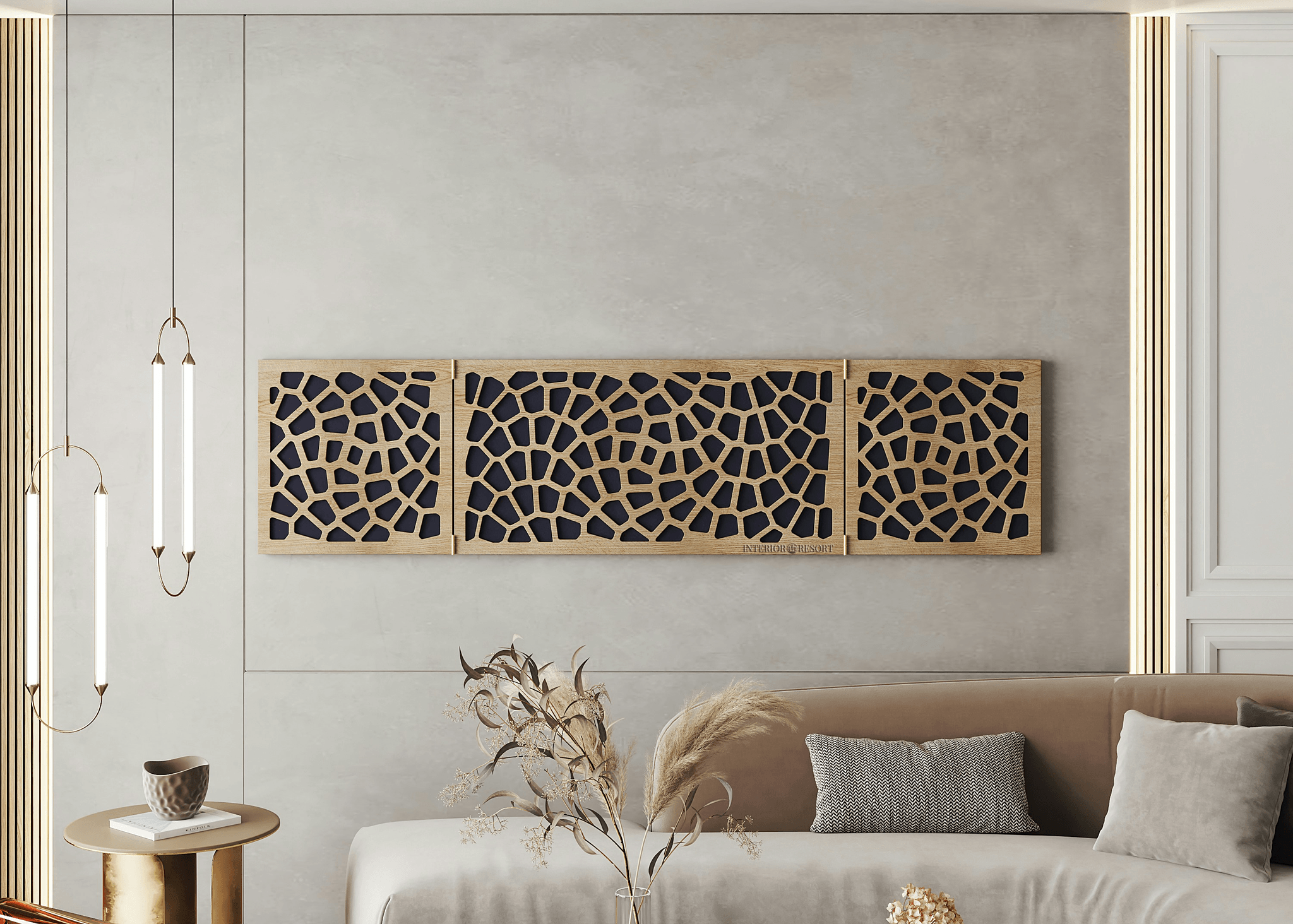 interior timber cladding enhances modern rustic design