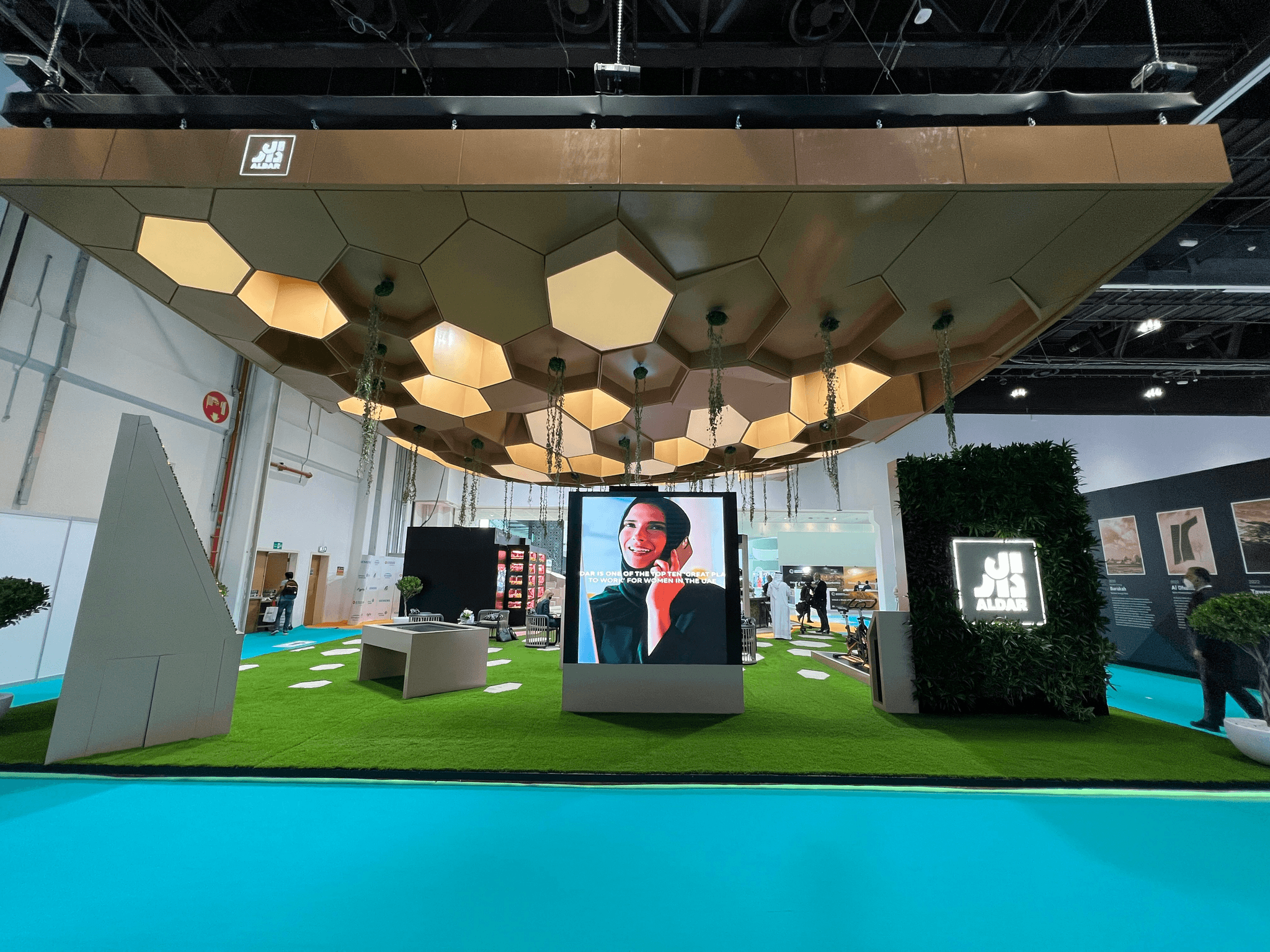 Eye-catching portable sales booth attracting visitors at an event.