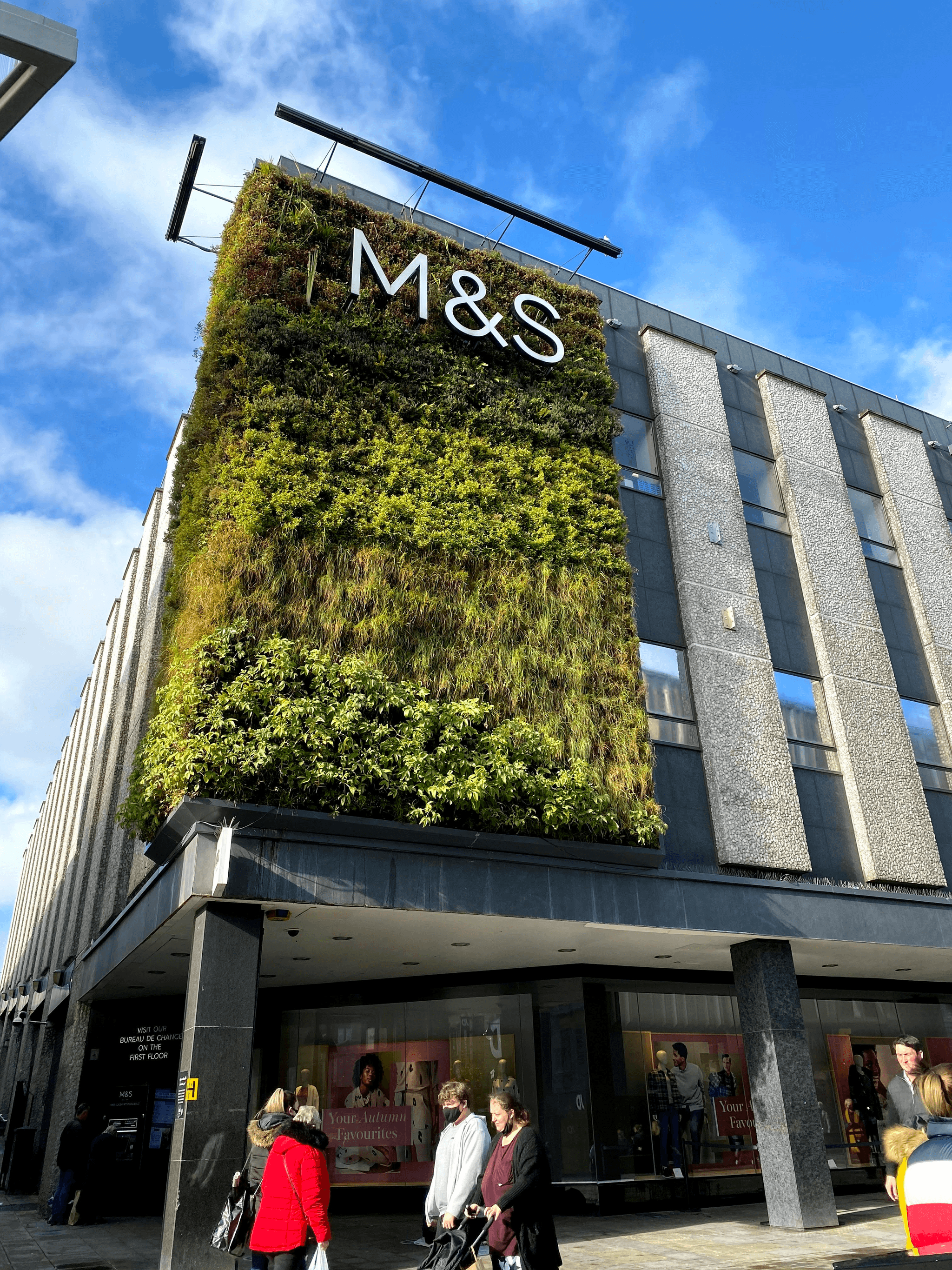 Stylish container shop building showcasing artistic facade.