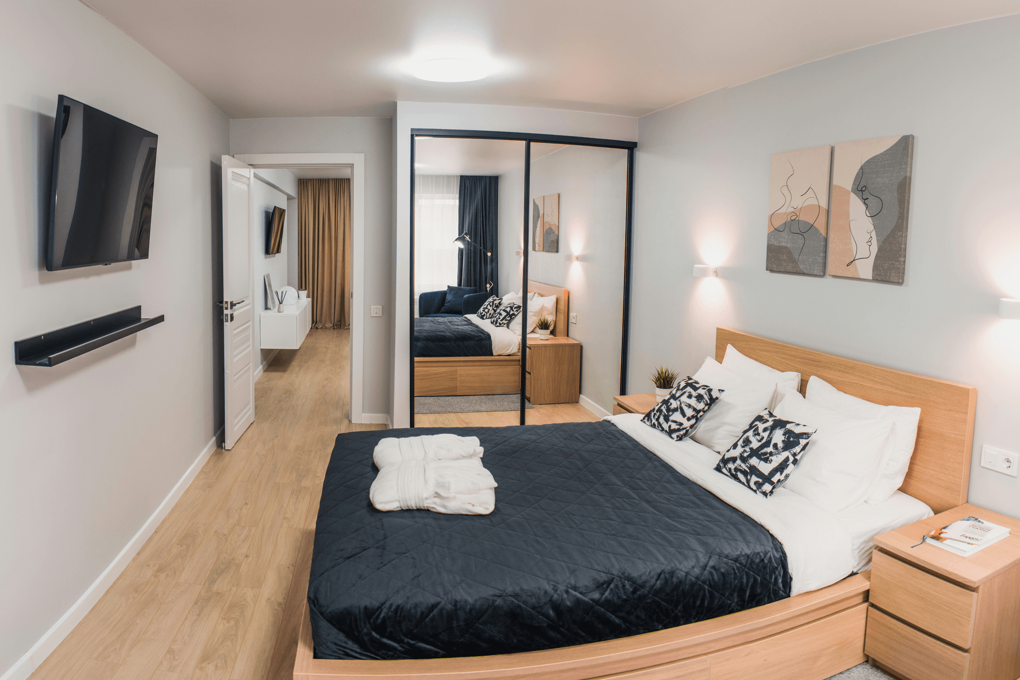 Modern prefab hotel room showcasing unique designs