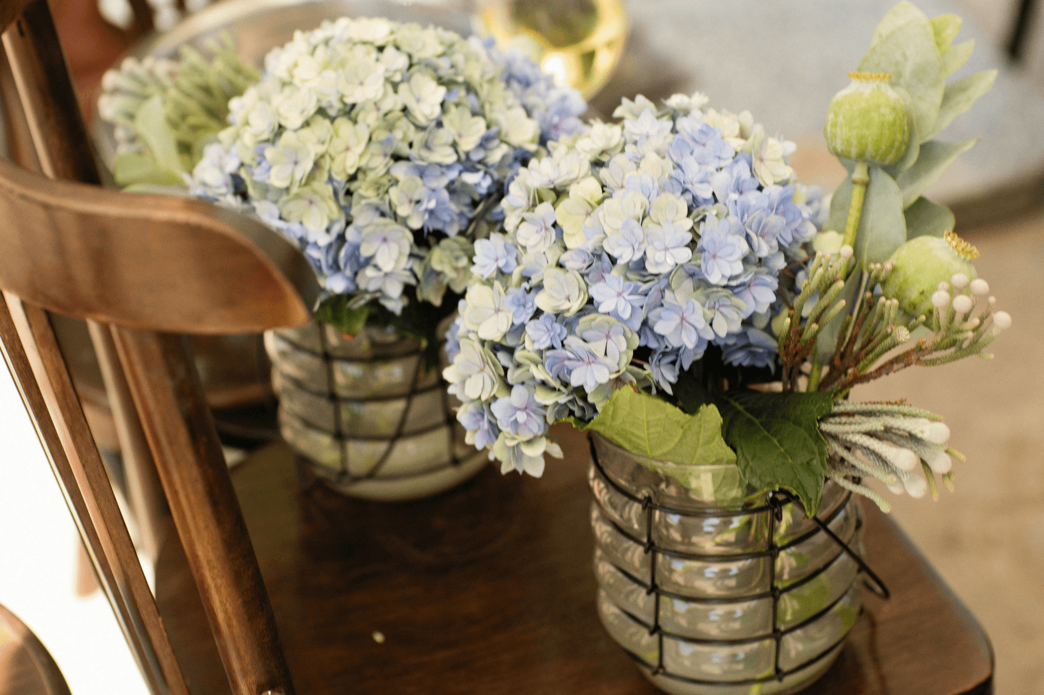 Dried Hydrangeas Centerpiece for Elegant Table Decor