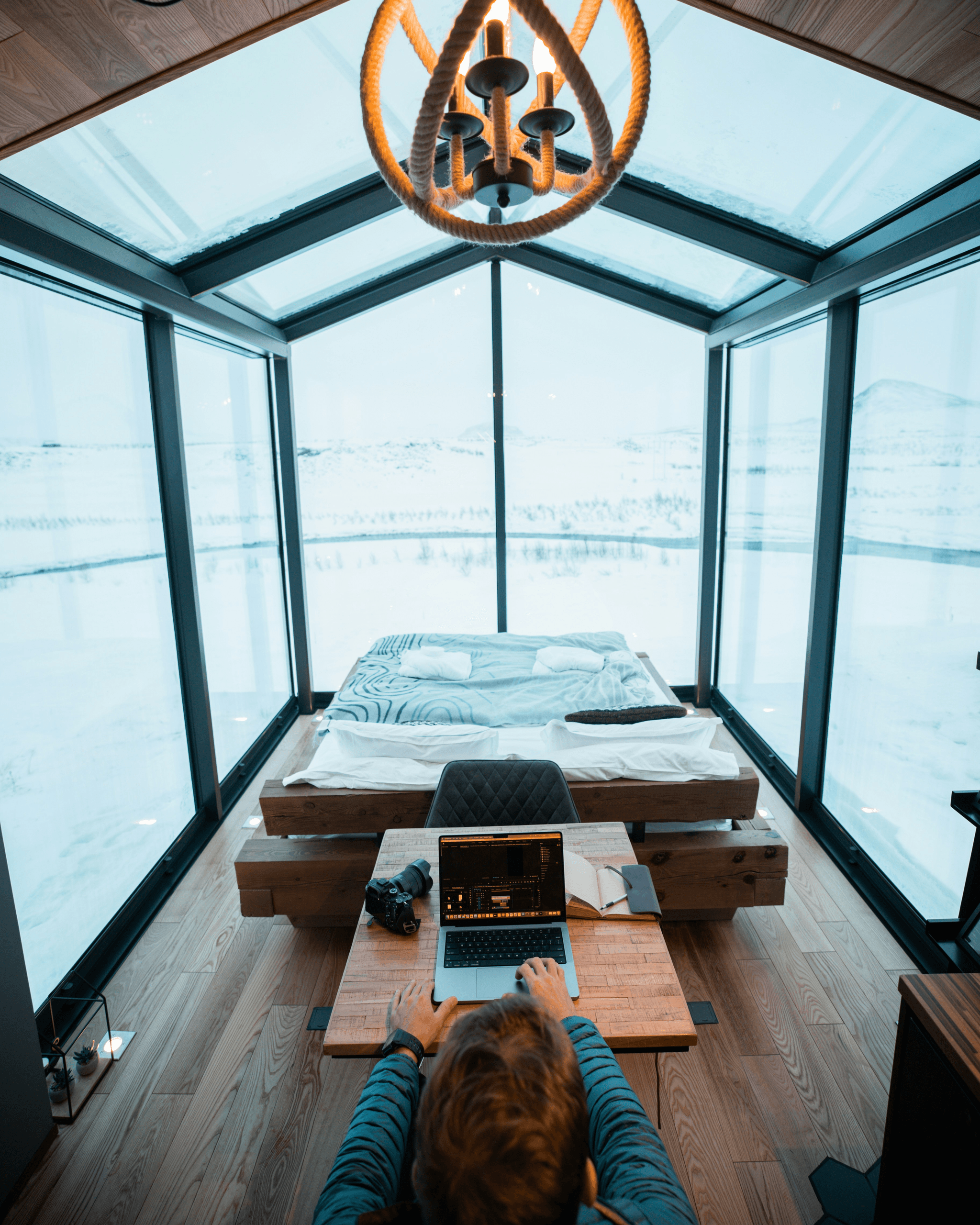 Portable office cabins displayed in showroom