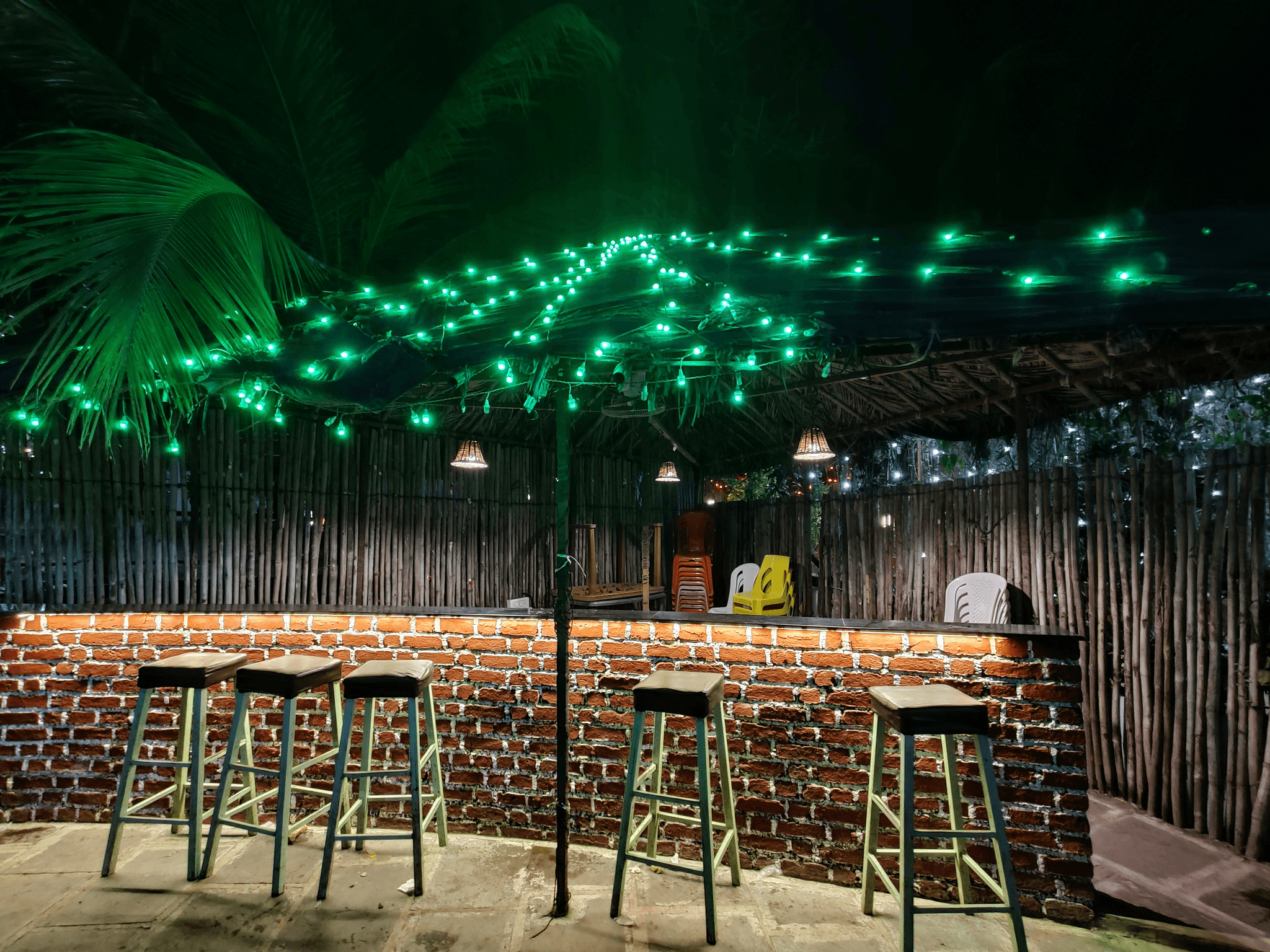 Chic portable outdoor bar setup for entertaining guests.