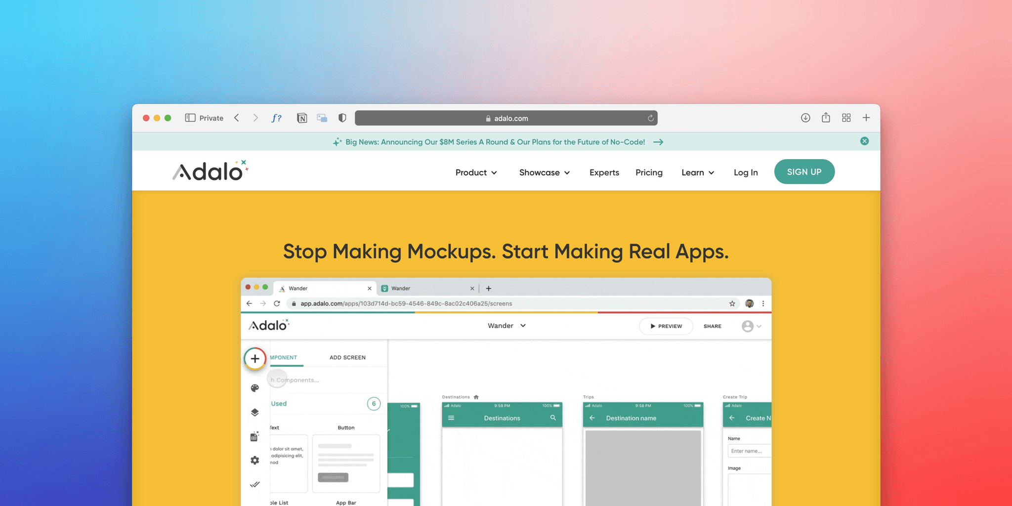 website builder interface showing customization options