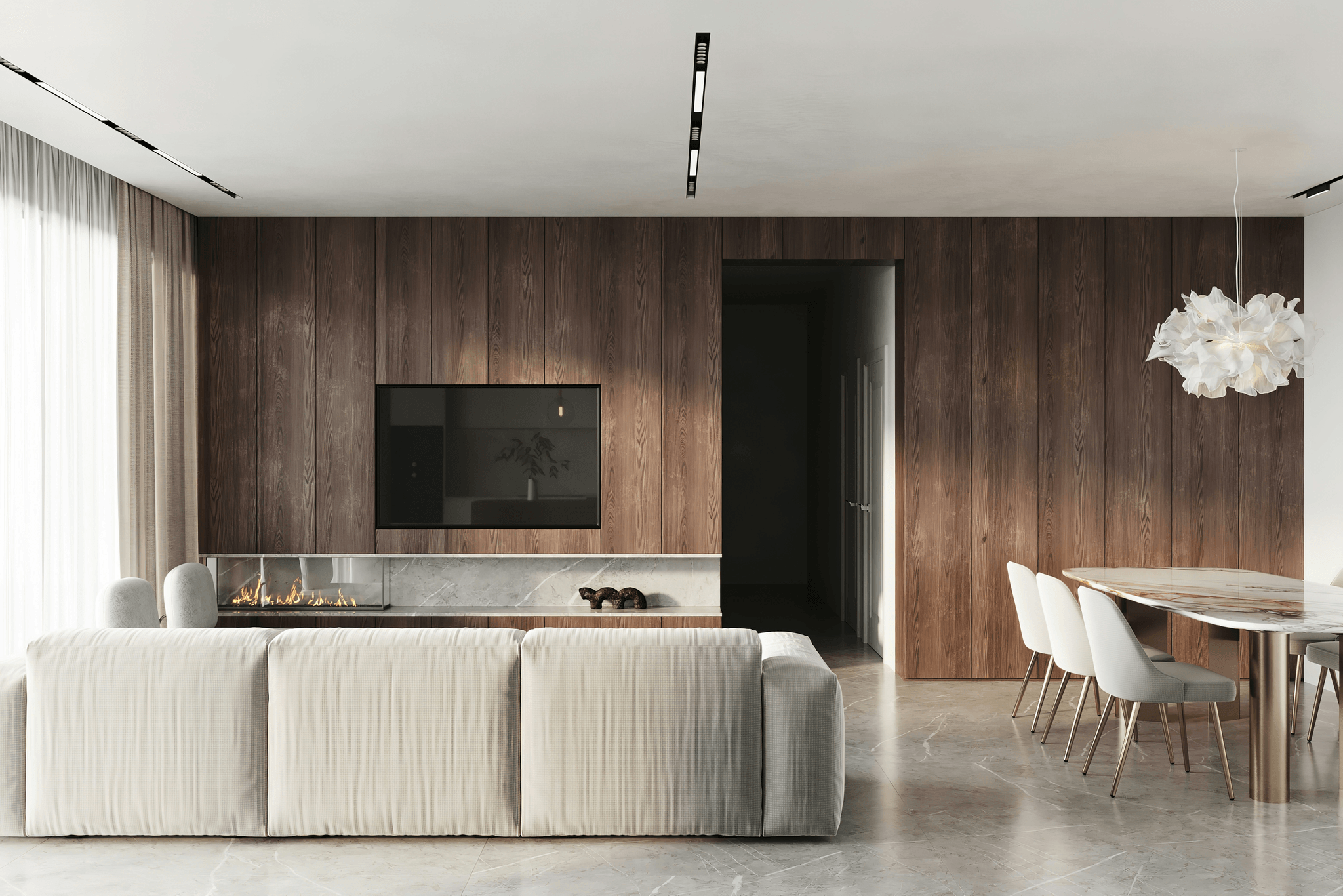 wpc wall panel interior enhances modern living spaces