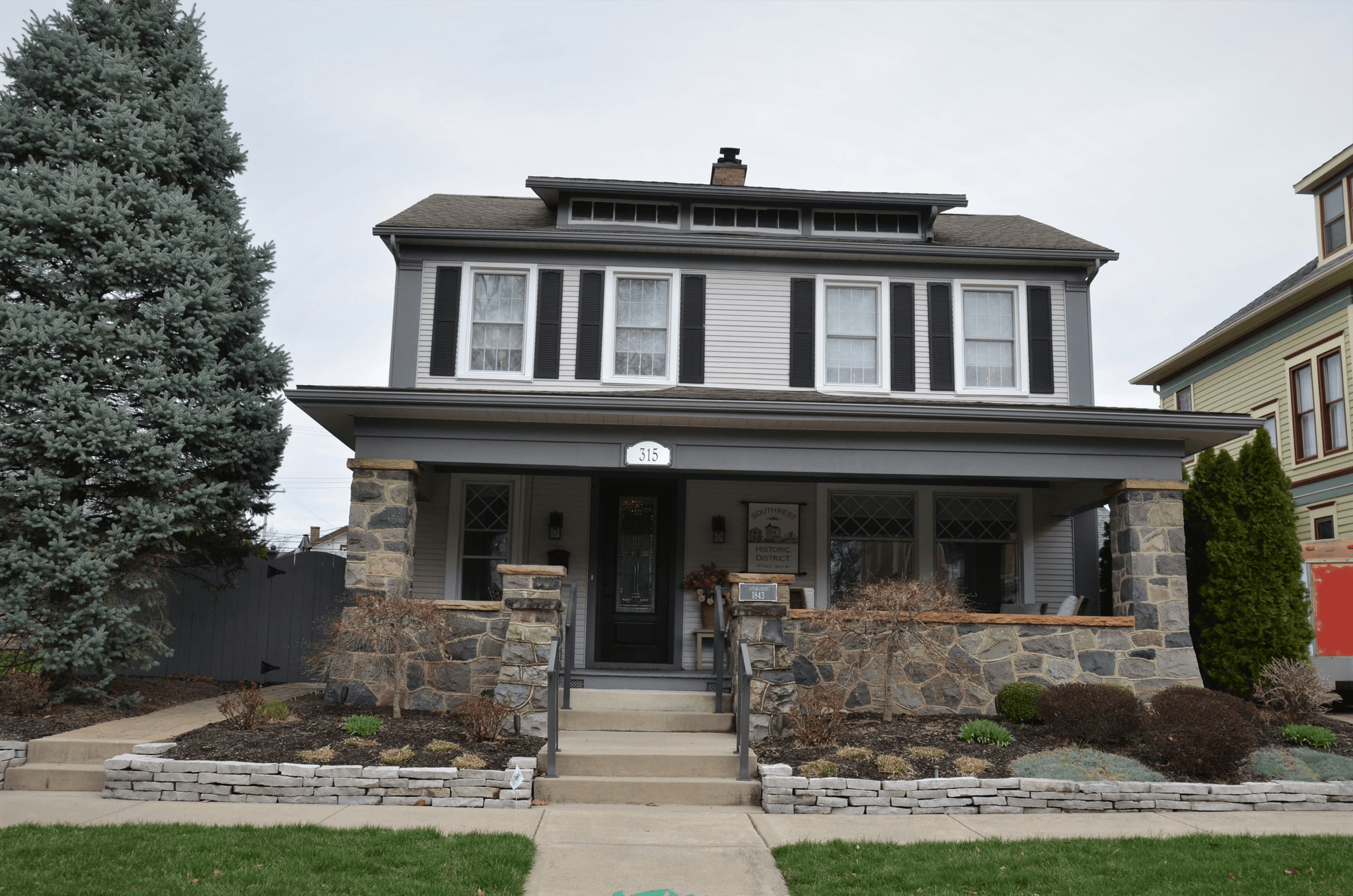 Stunning view of two story houses showcasing modern design.