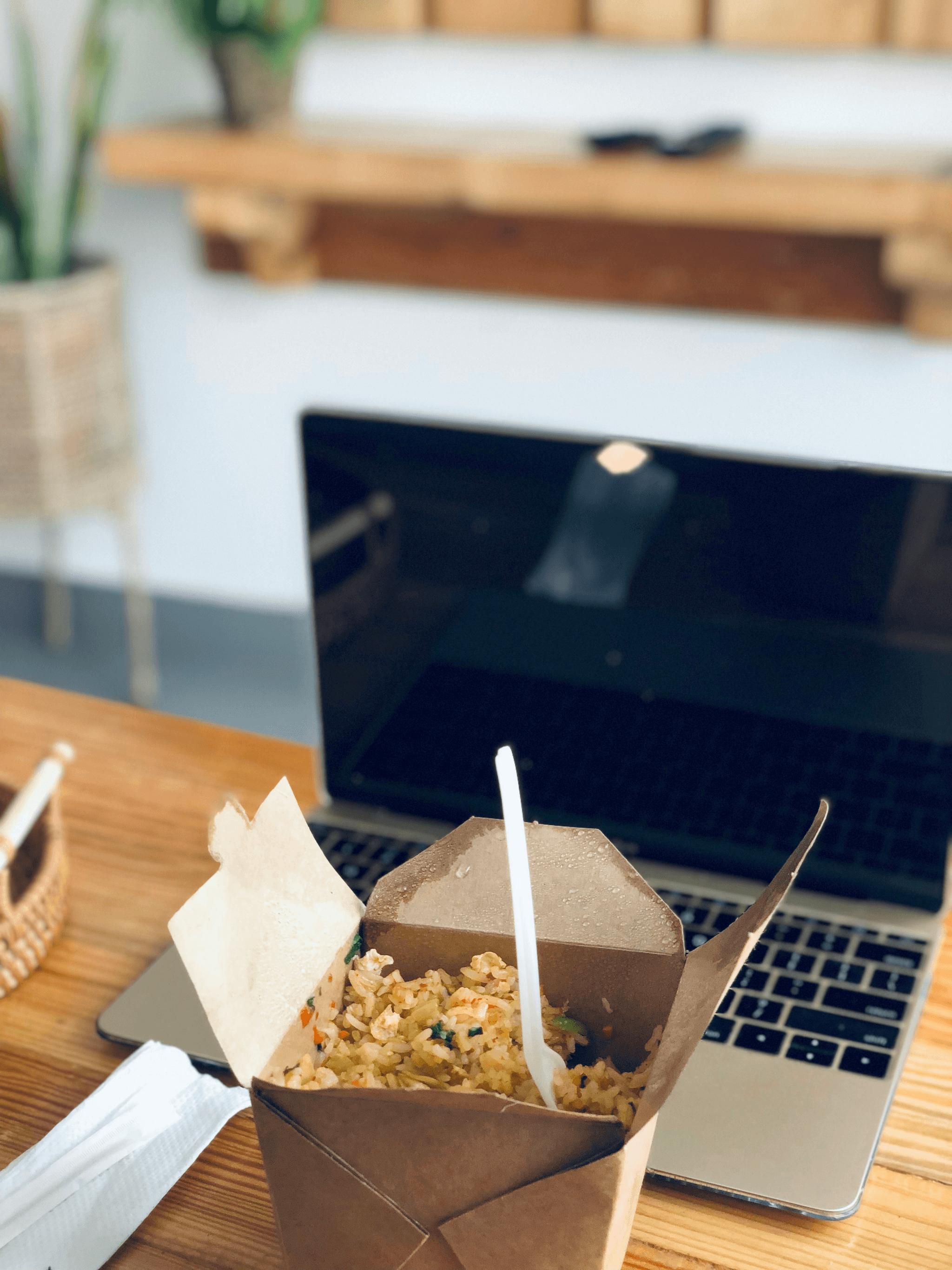 Eco friendly takeaway containers made from recyclable materials.