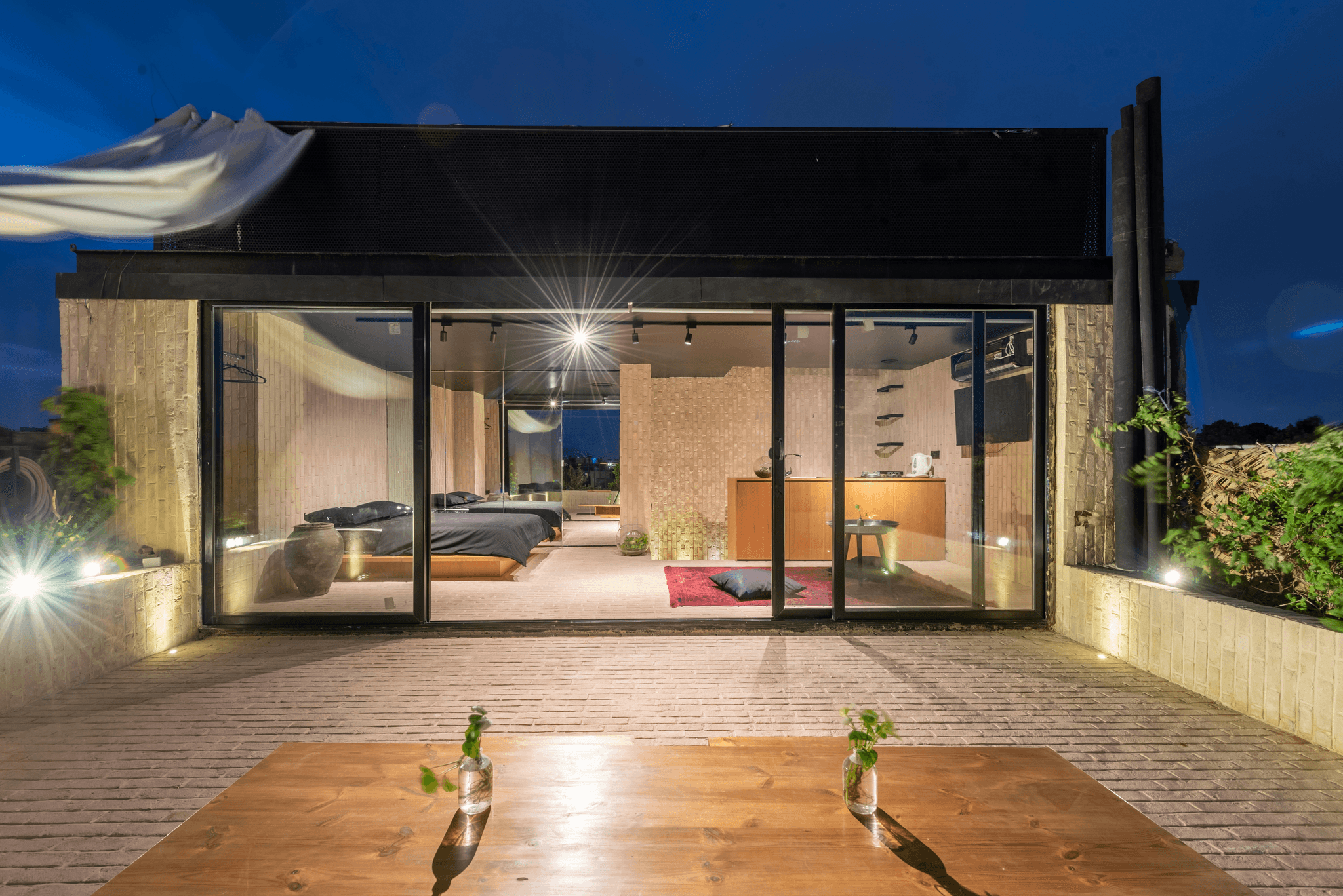 outdoor space of a beautiful flatpak house