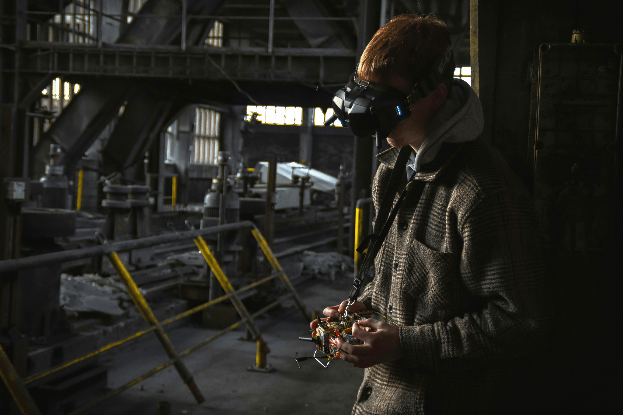 Futuristic factory illustrating green technology and workers adhering to ethical manufacturing standards.