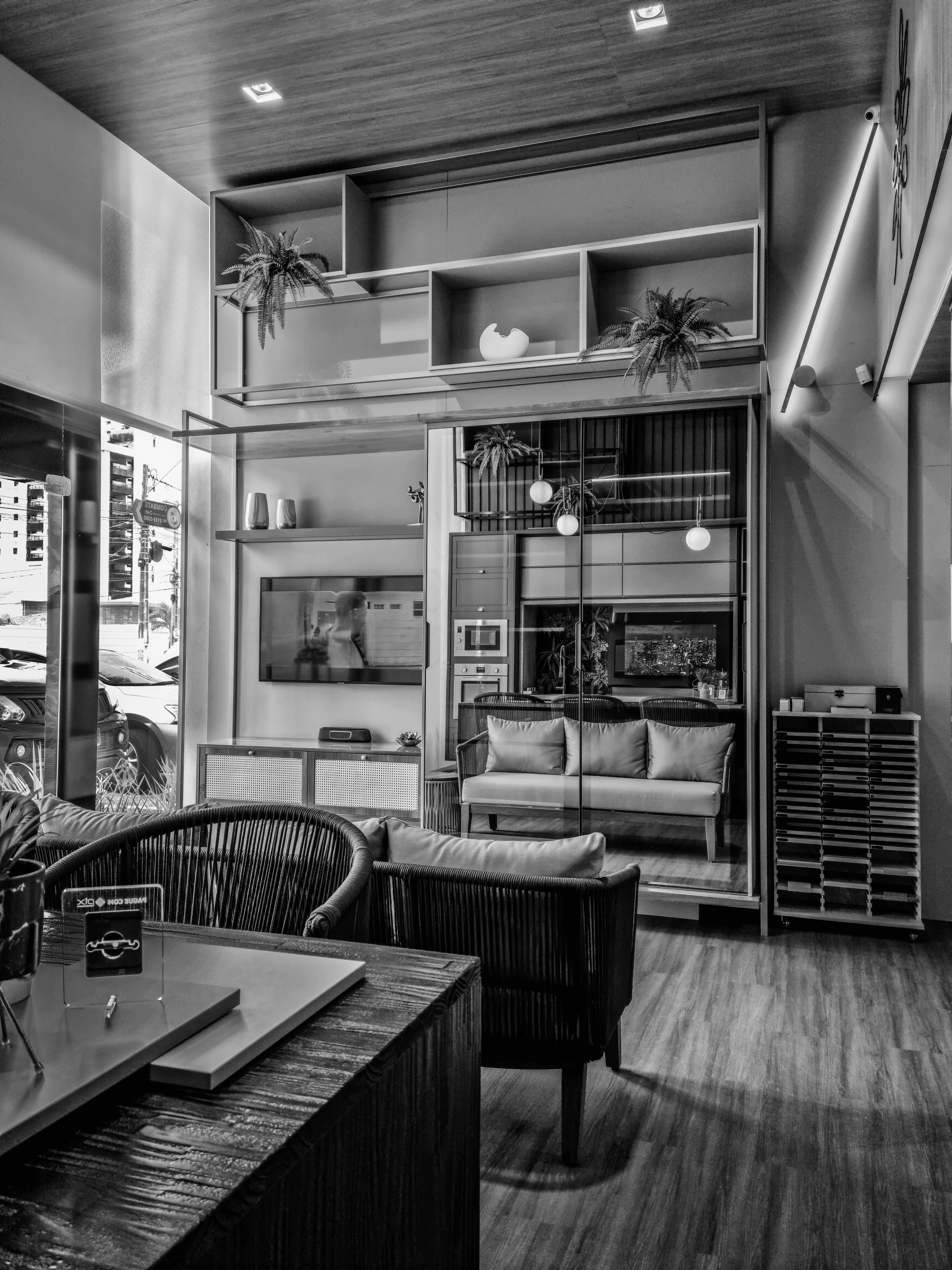 Cozy interior of tiny houses with clever storage solutions