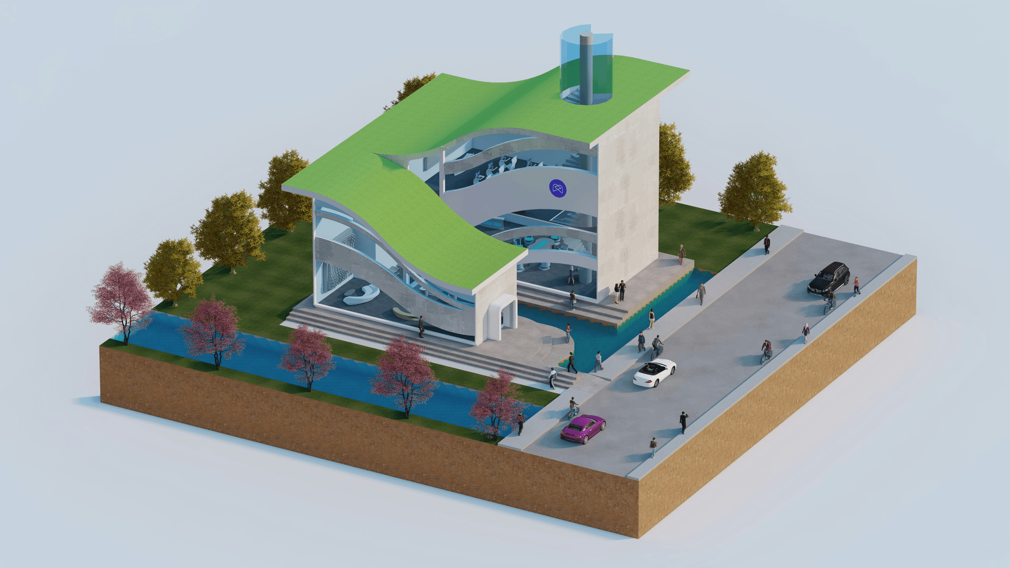 Modern architectural design for prebuilt building