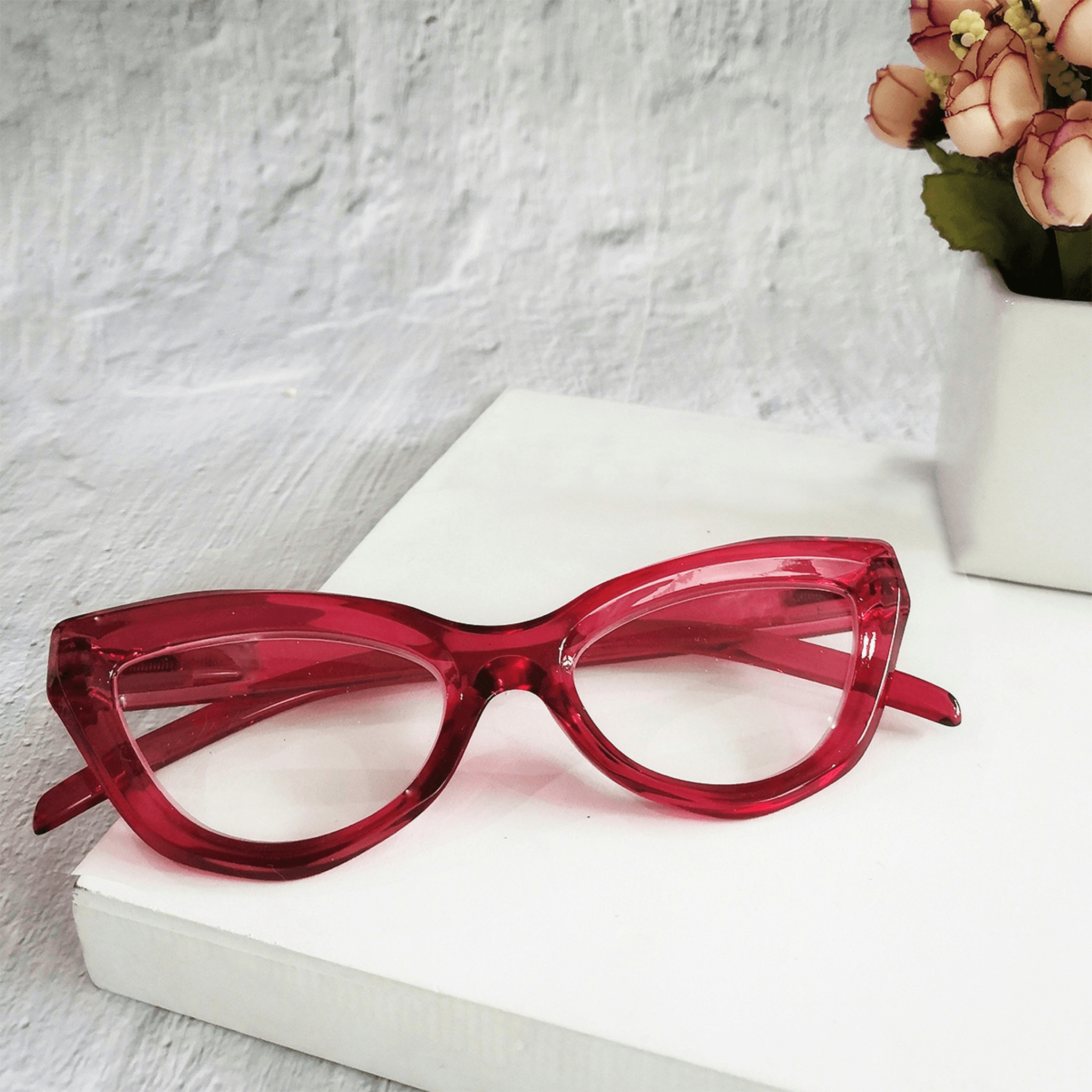 Stylish composite eyeglass frame material blending plastic and metal.