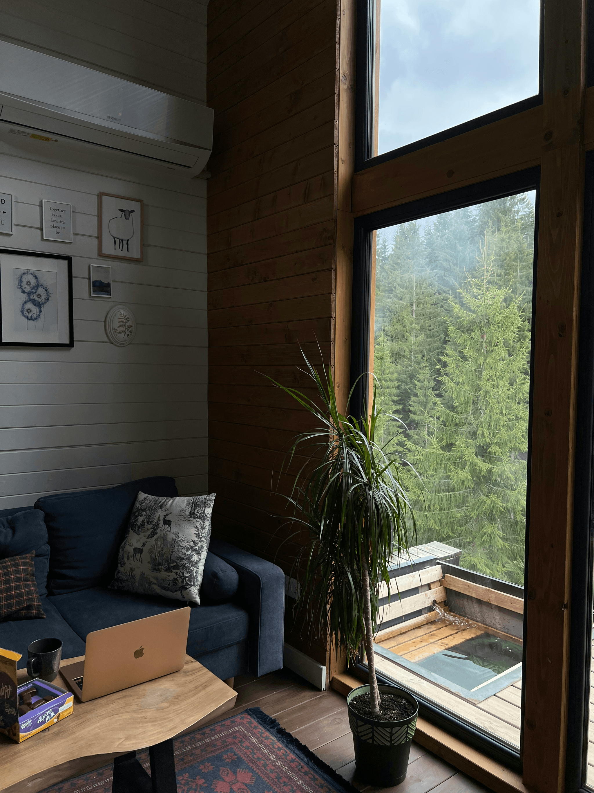 Modern prefab tiny cabin interior design