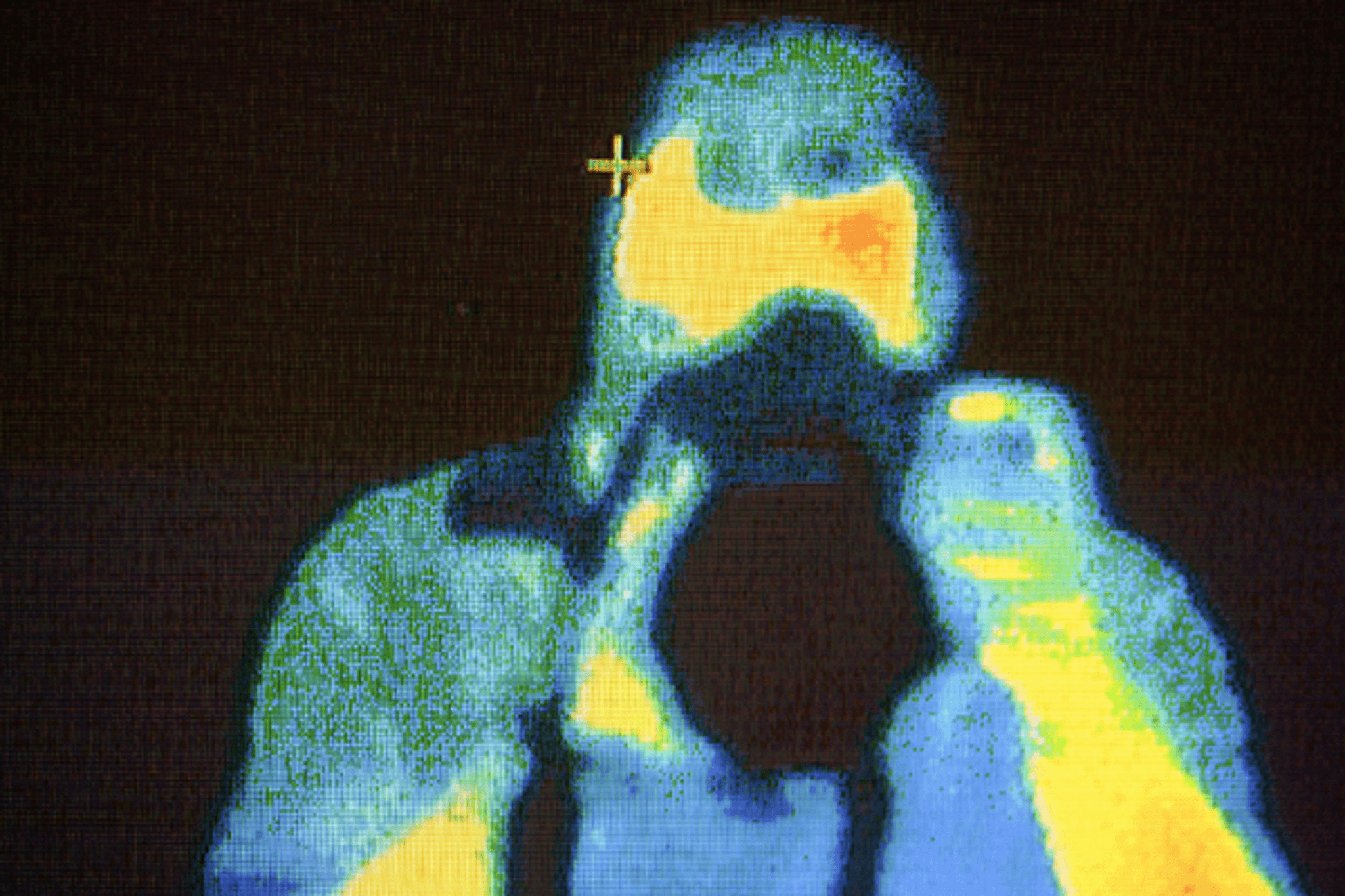 Hot Thermal Insulation inspection process showing thermal imaging