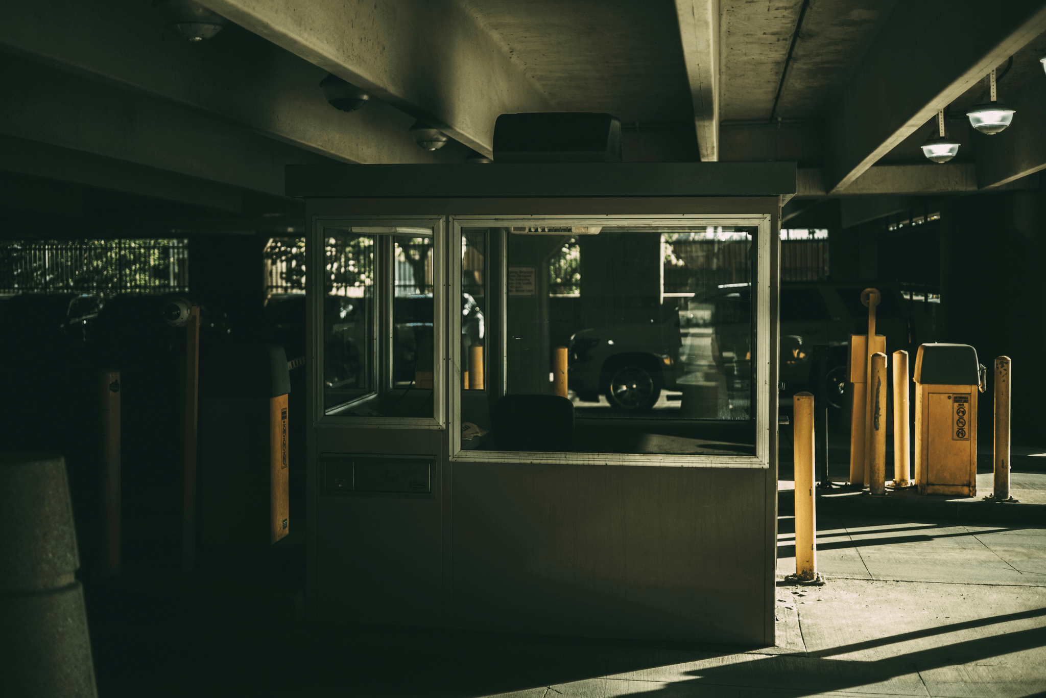 secure parking booth with advanced technology features