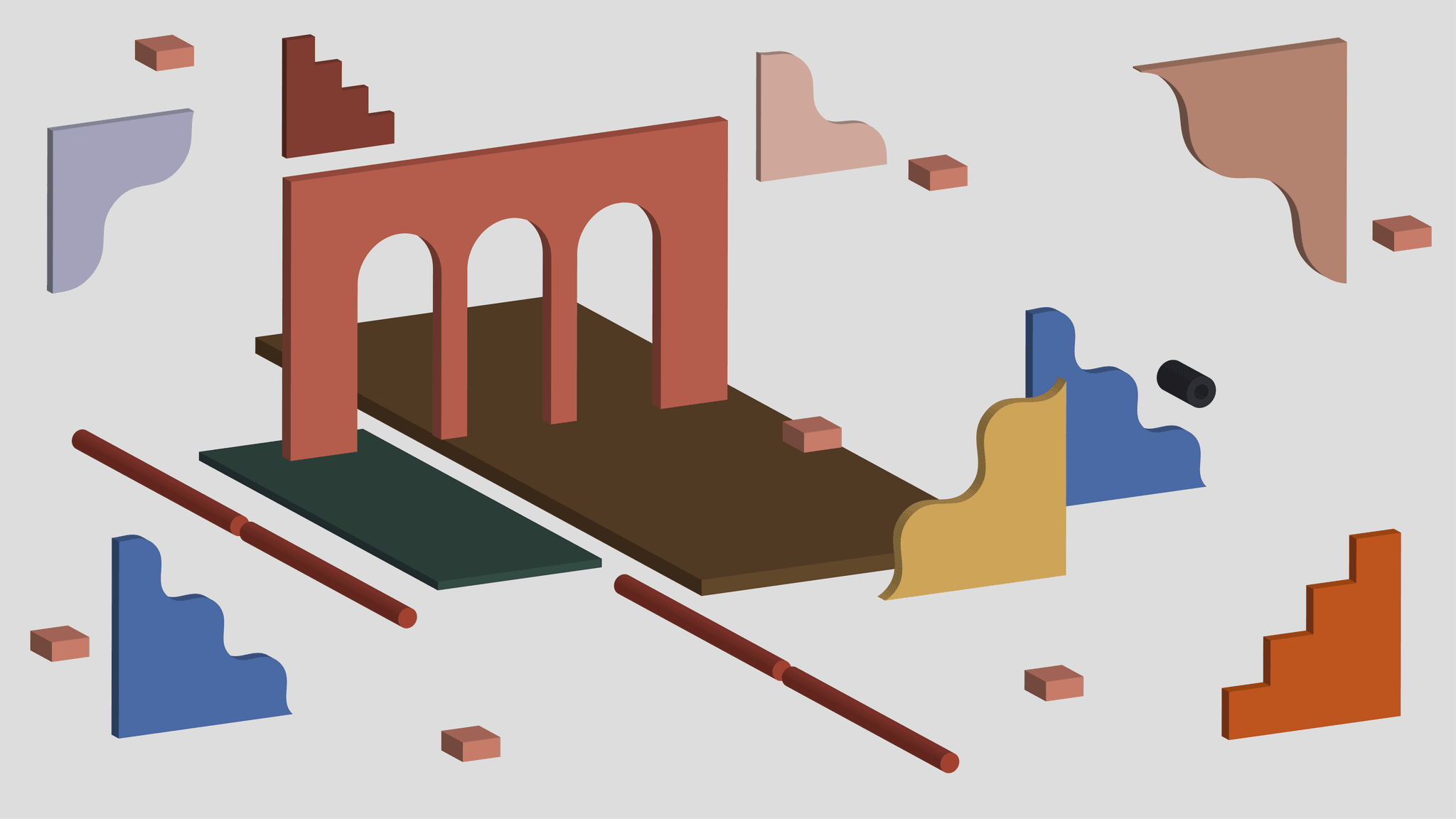 Modular by Design: Illustration showcasing interconnected building blocks forming a cohesive structure