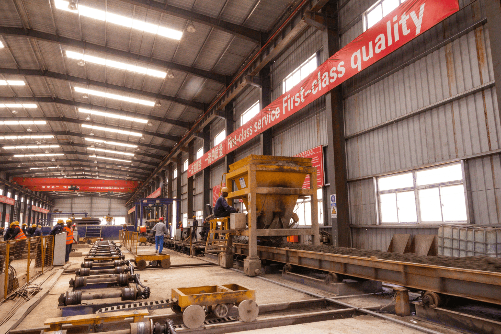 interior view of a modern modular building factory