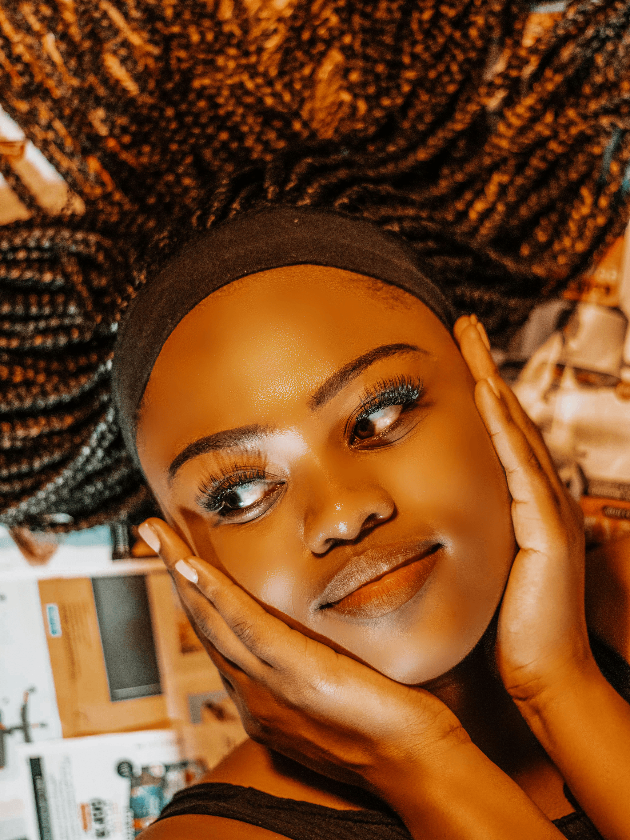 Extension braid colors for dark skin in braided hairstyle
