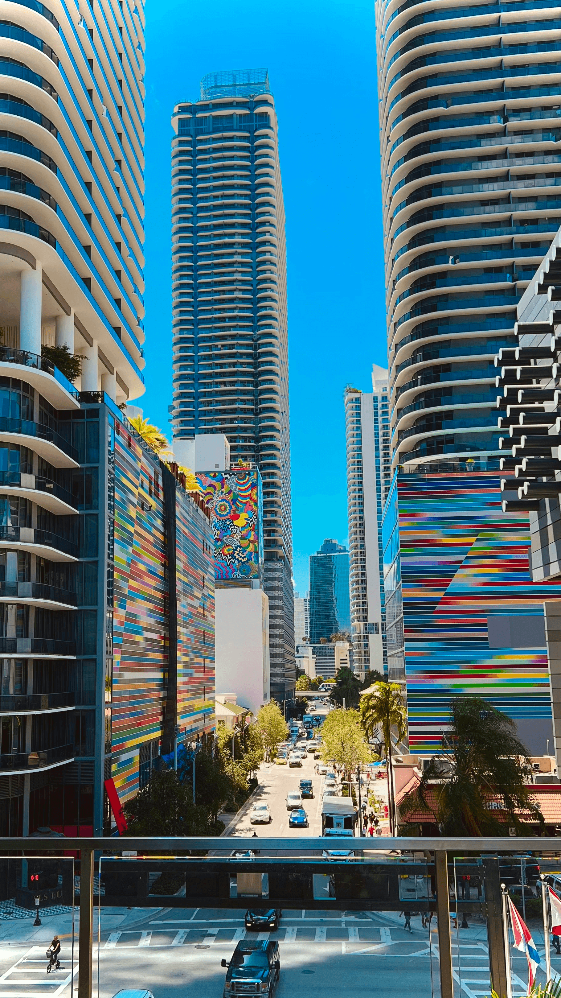 Colorful container apartment building showcasing modern urban design.