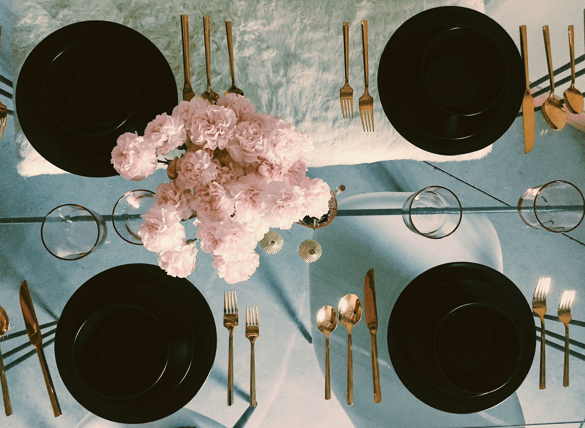 Stylish black disposable plates at a dining event
