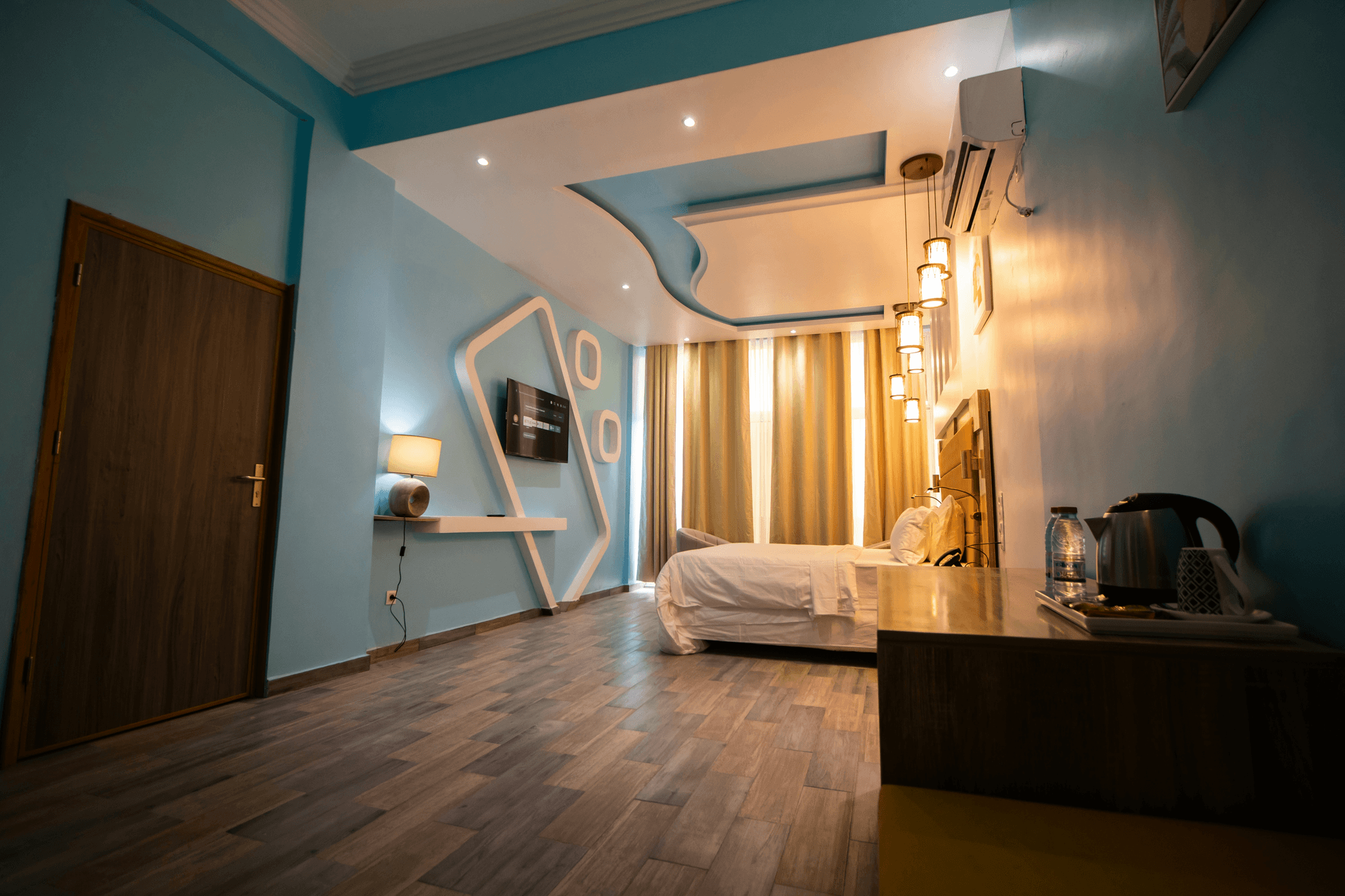 Hotel container room interior with modern design