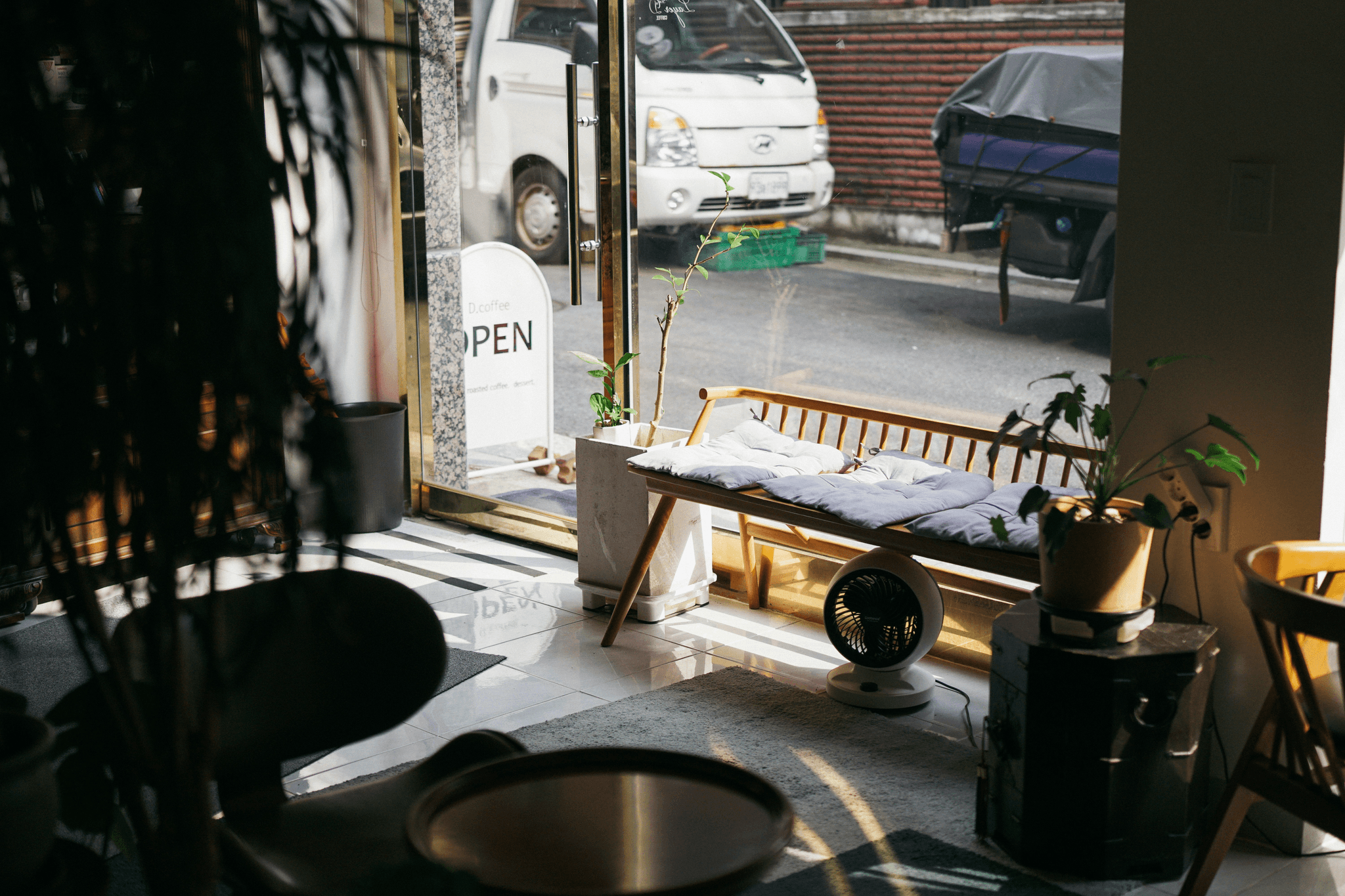 cozy atmosphere at a coffee shop in container