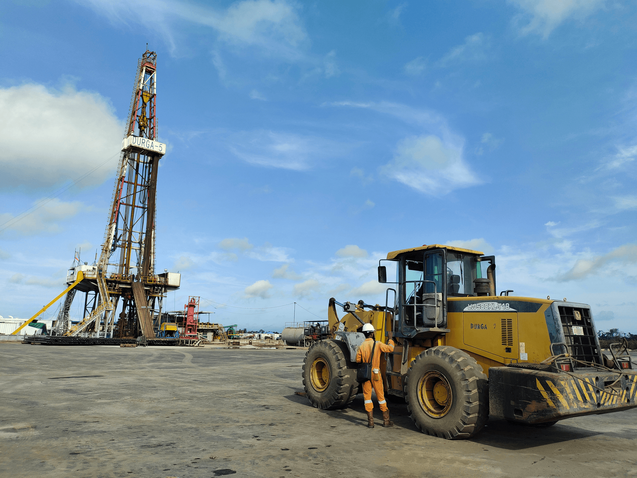 hammer drilling rigs on construction site