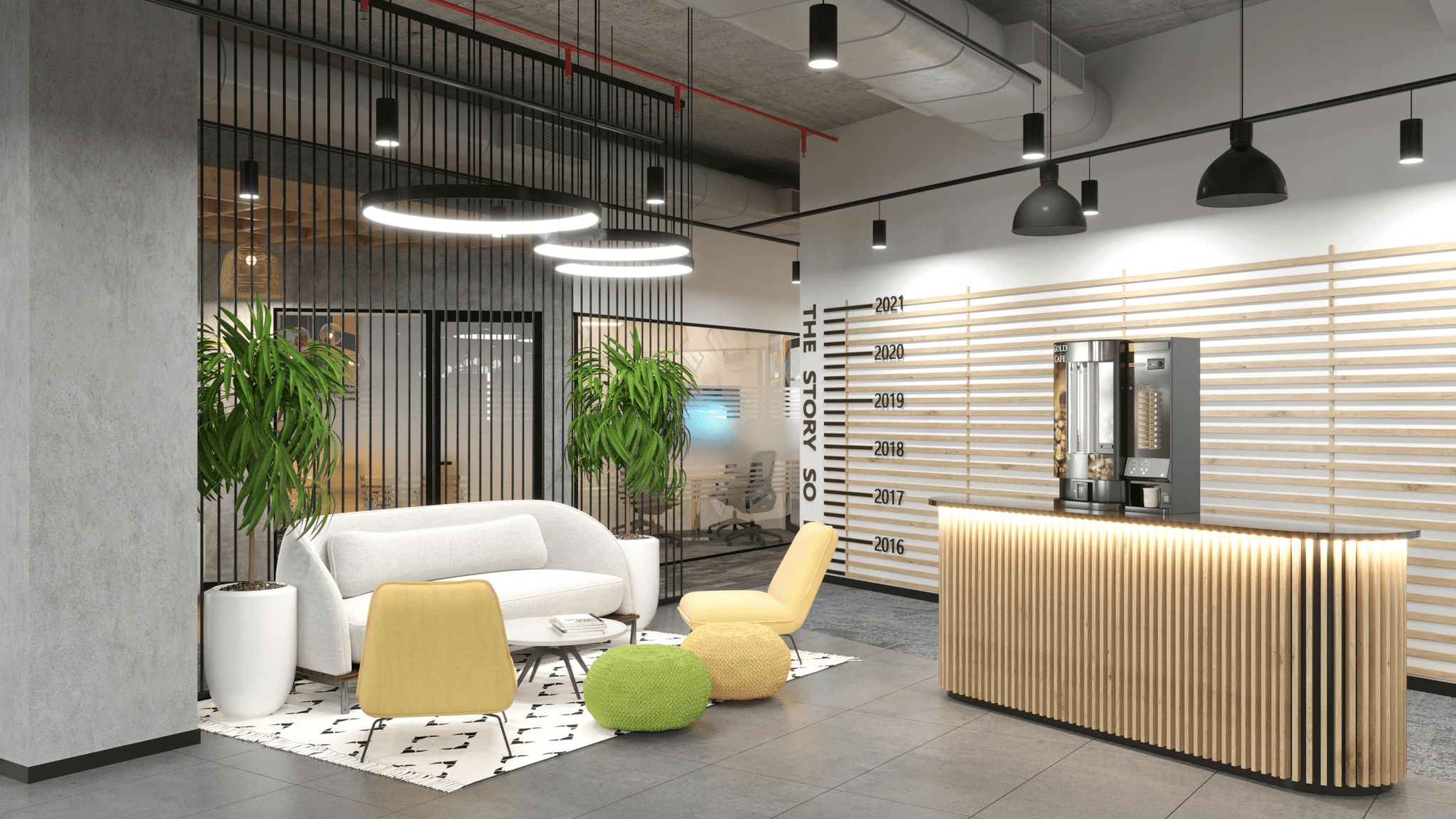 Innovative two story modular office design enhancing workplace collaboration