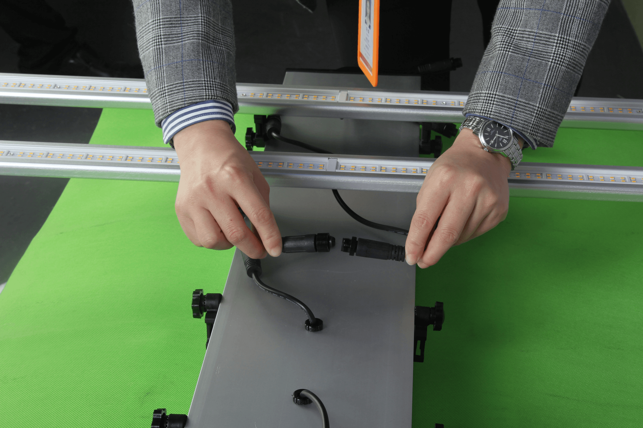 quality inspection table showcasing adjustable features and tools