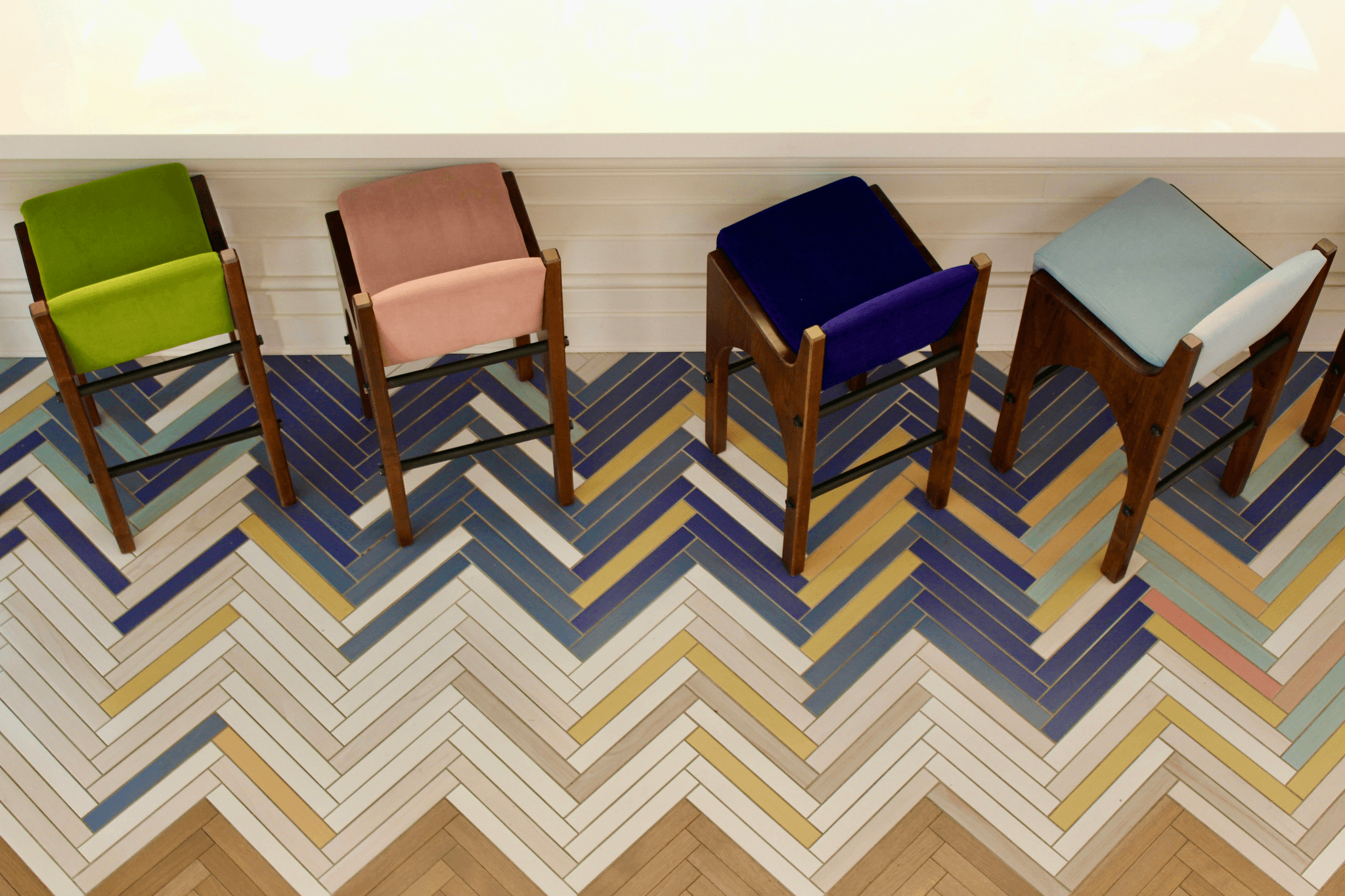 Variety of tile colors for floor