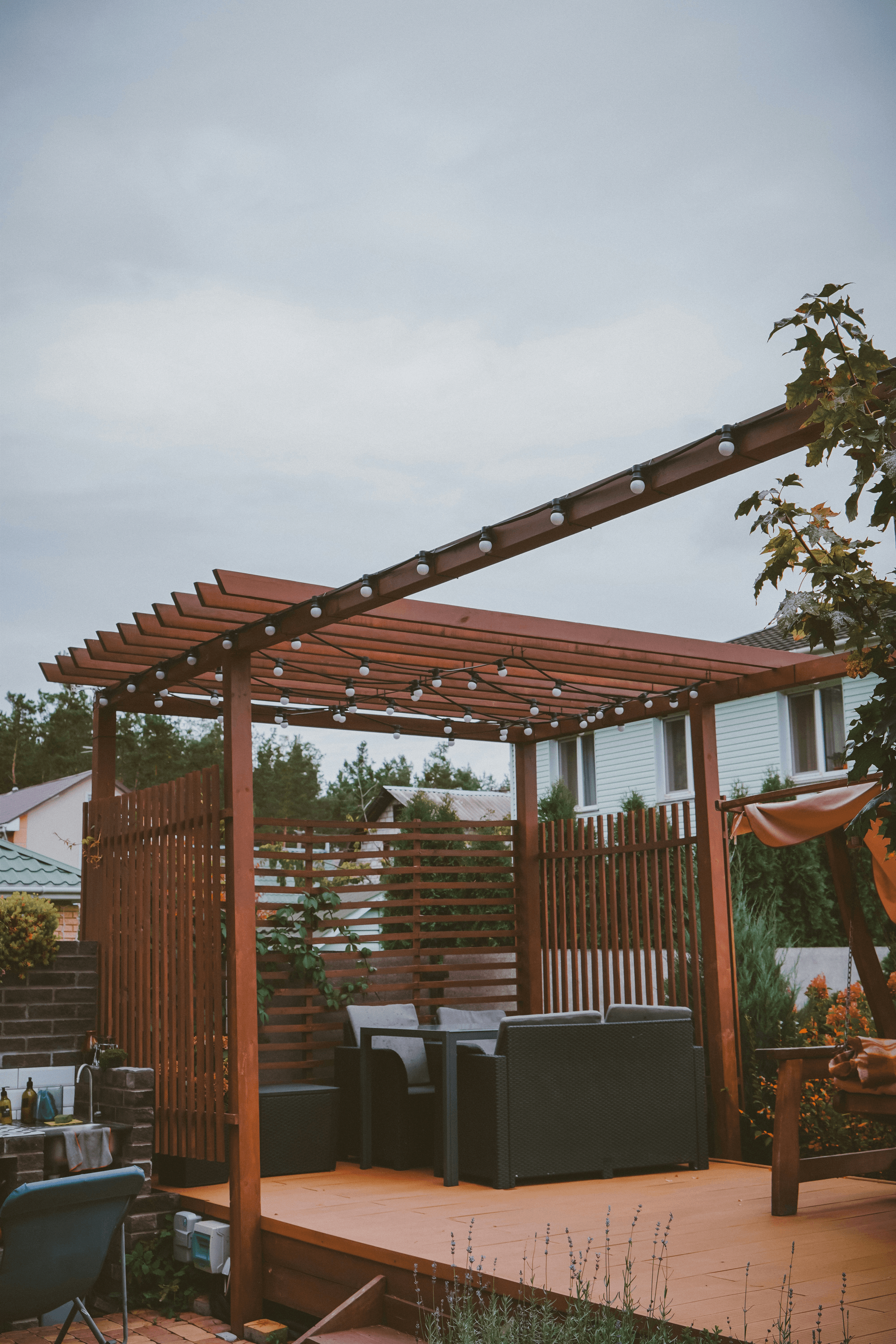 composite pergola enhancing outdoor living space