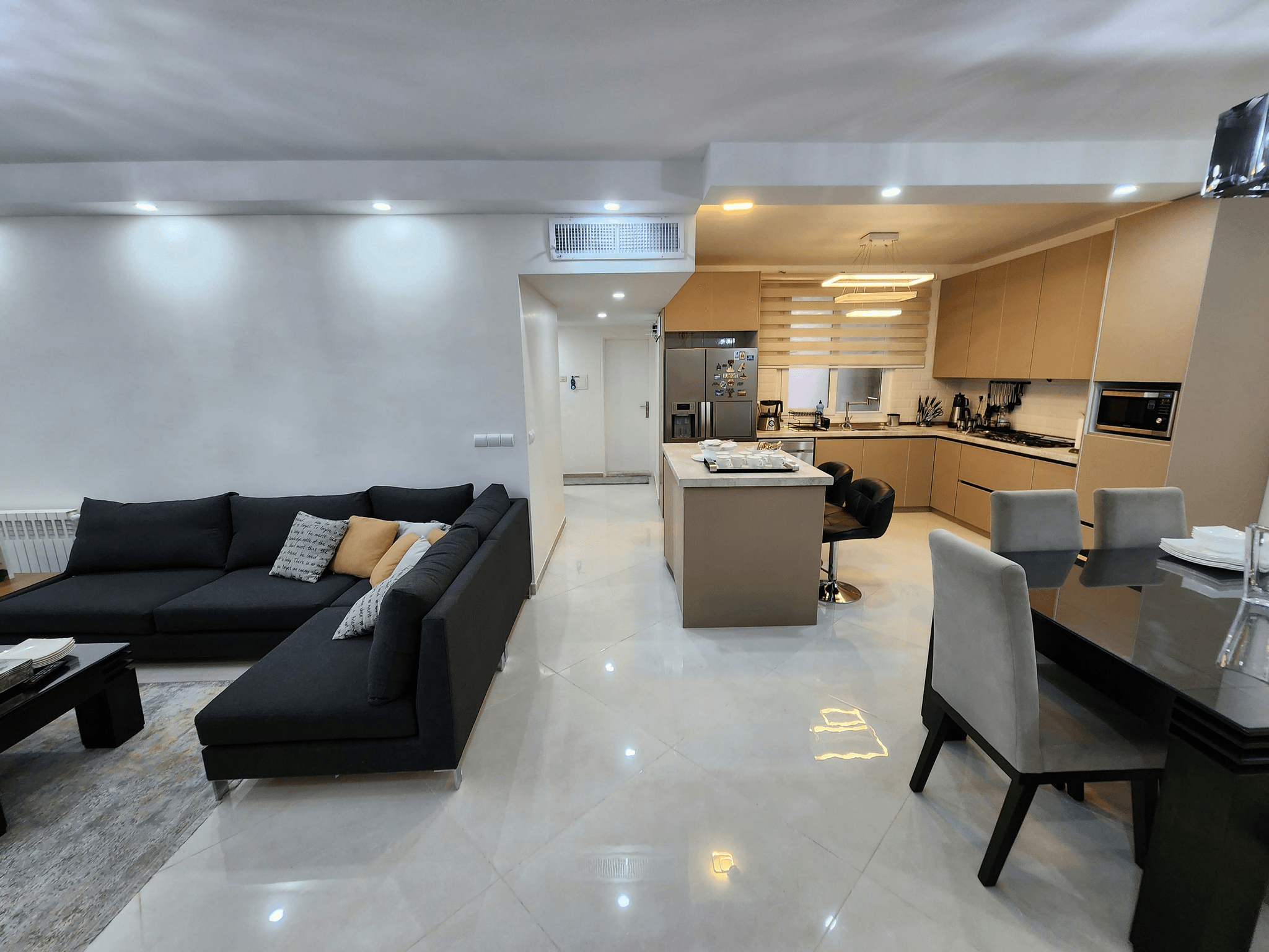 Modern modular apartment interior design showcasing stylish aesthetics