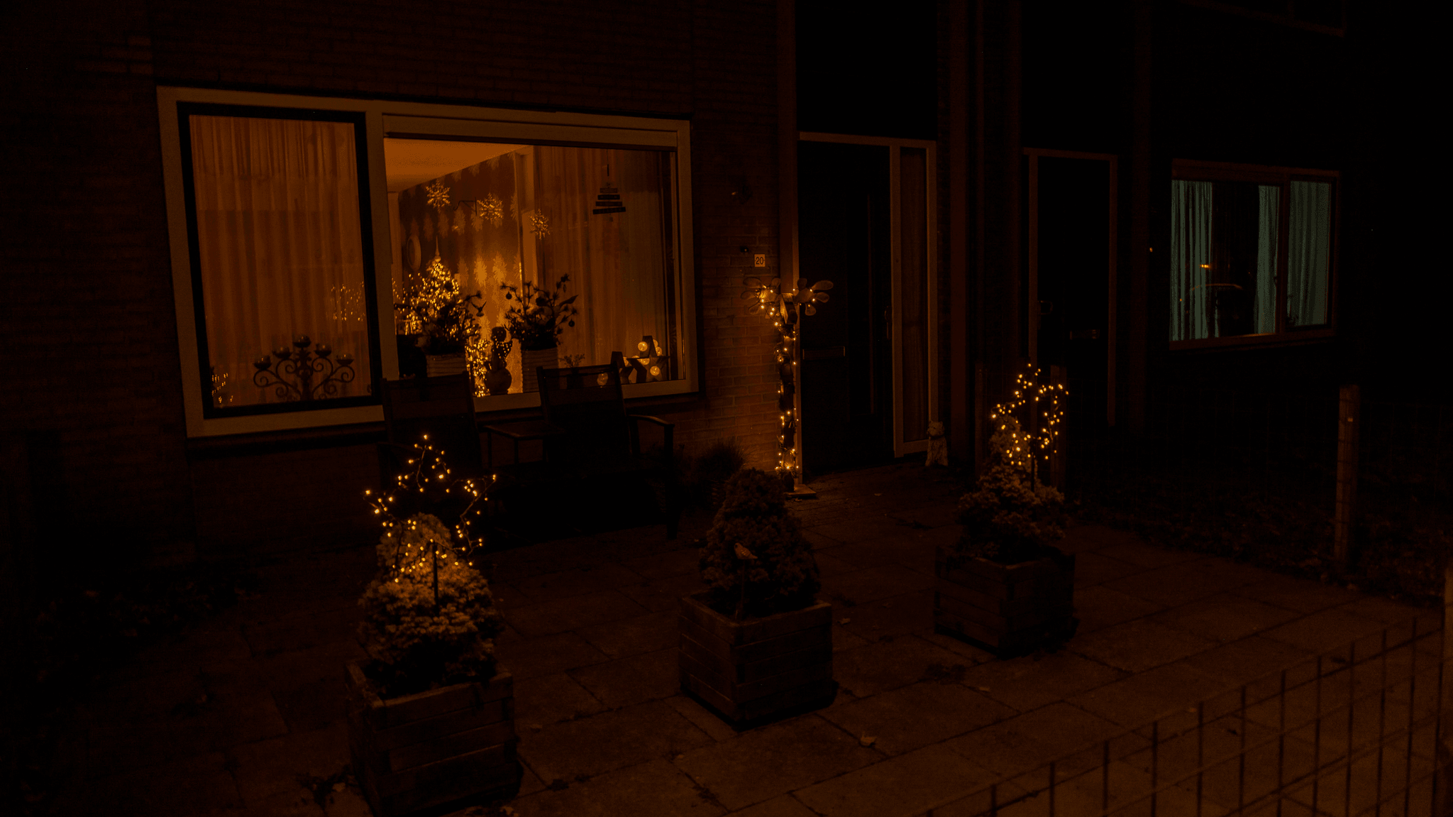 Holiday container decorations creating a festive atmosphere