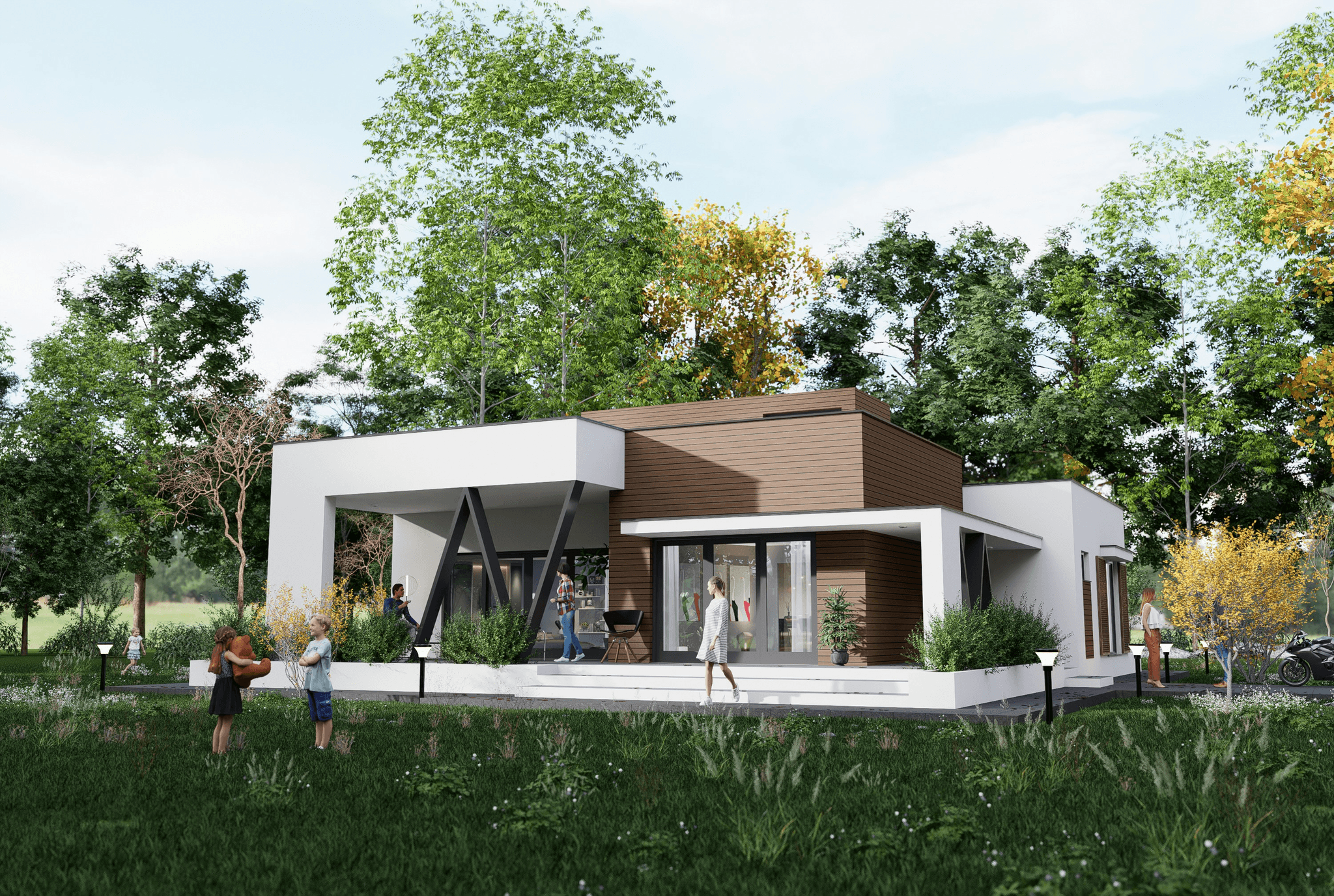 Families enjoying life in beautiful modular homes under 100k.