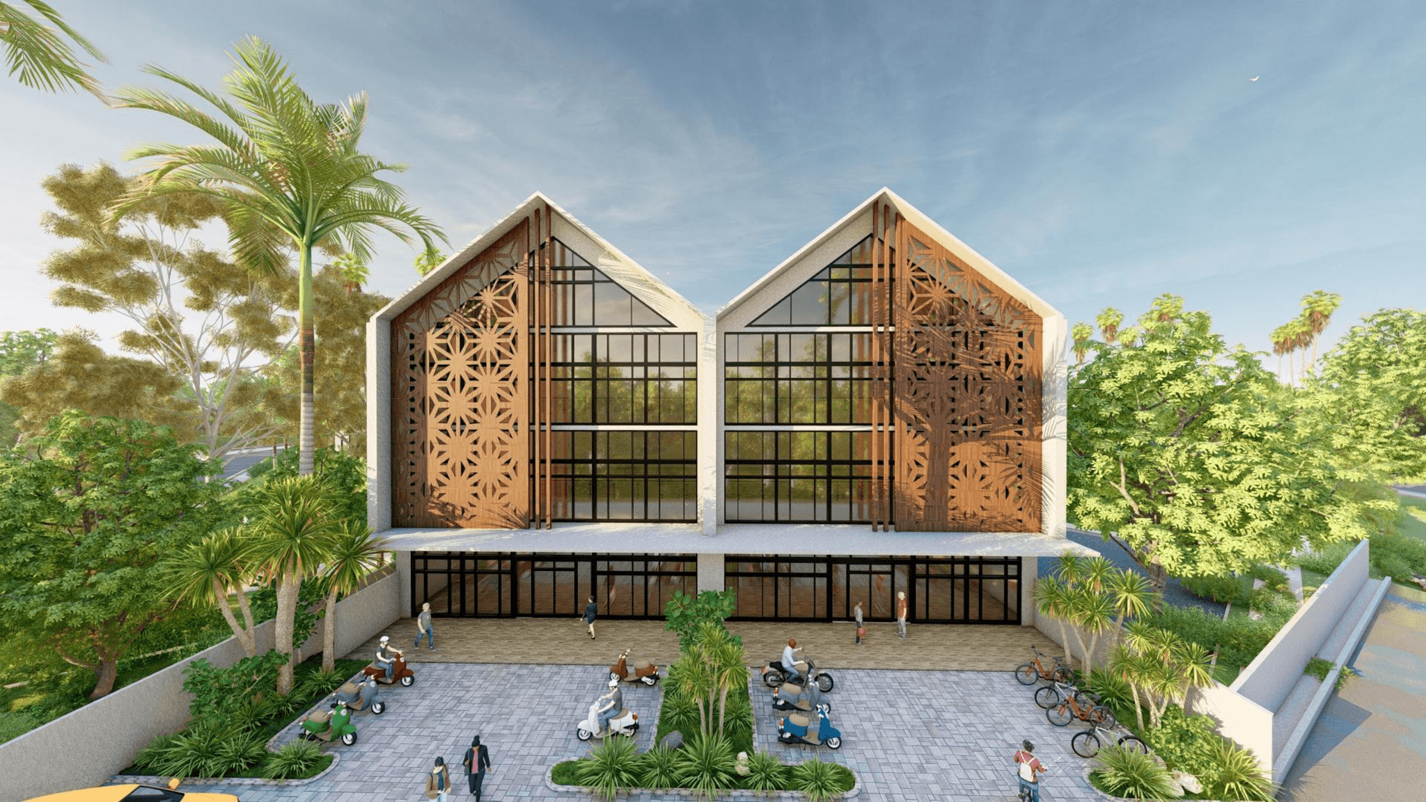 prefab hotel showcasing modern architecture amidst nature