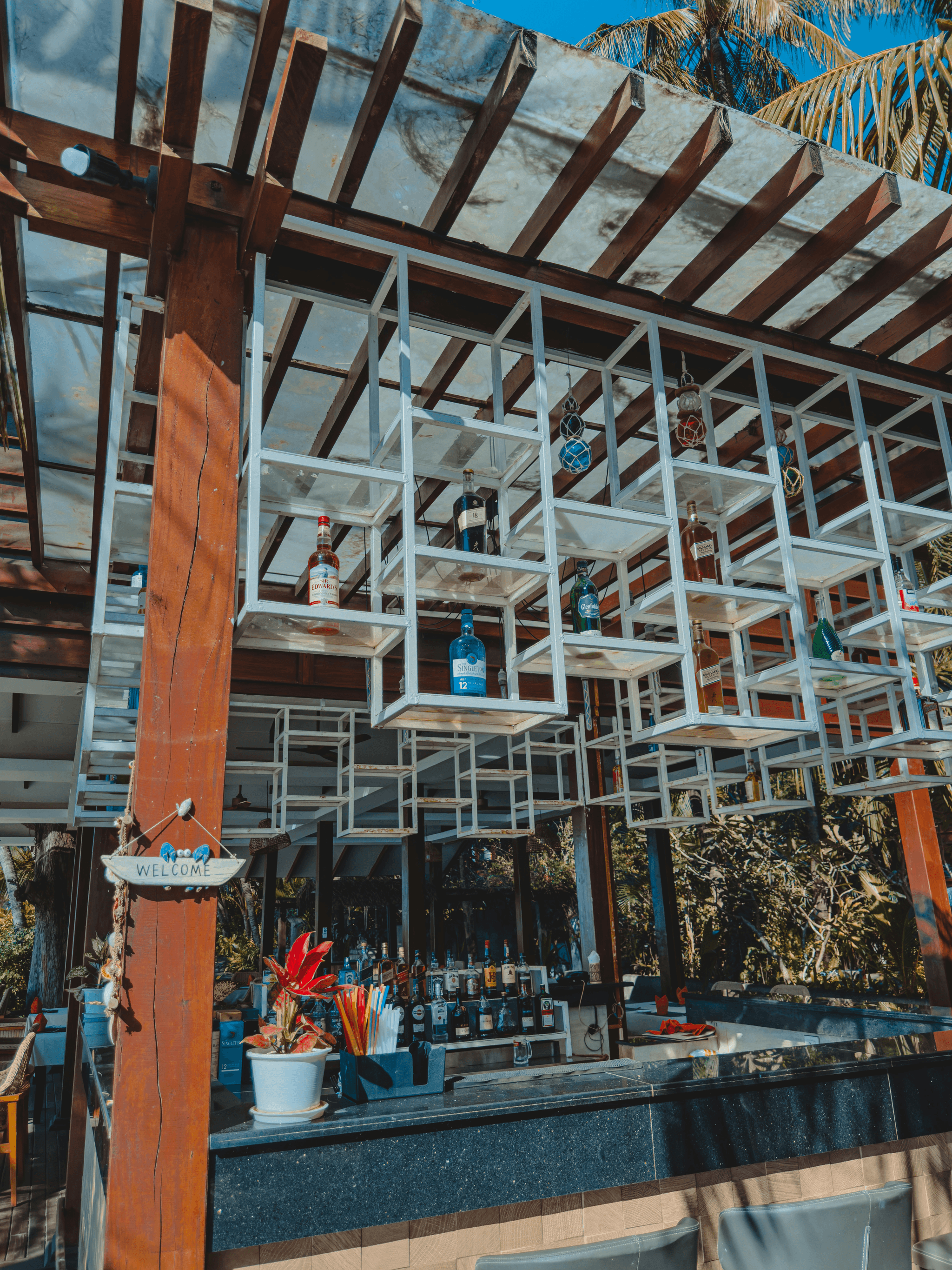 prefabricated bars showcased in stylish outdoor setting