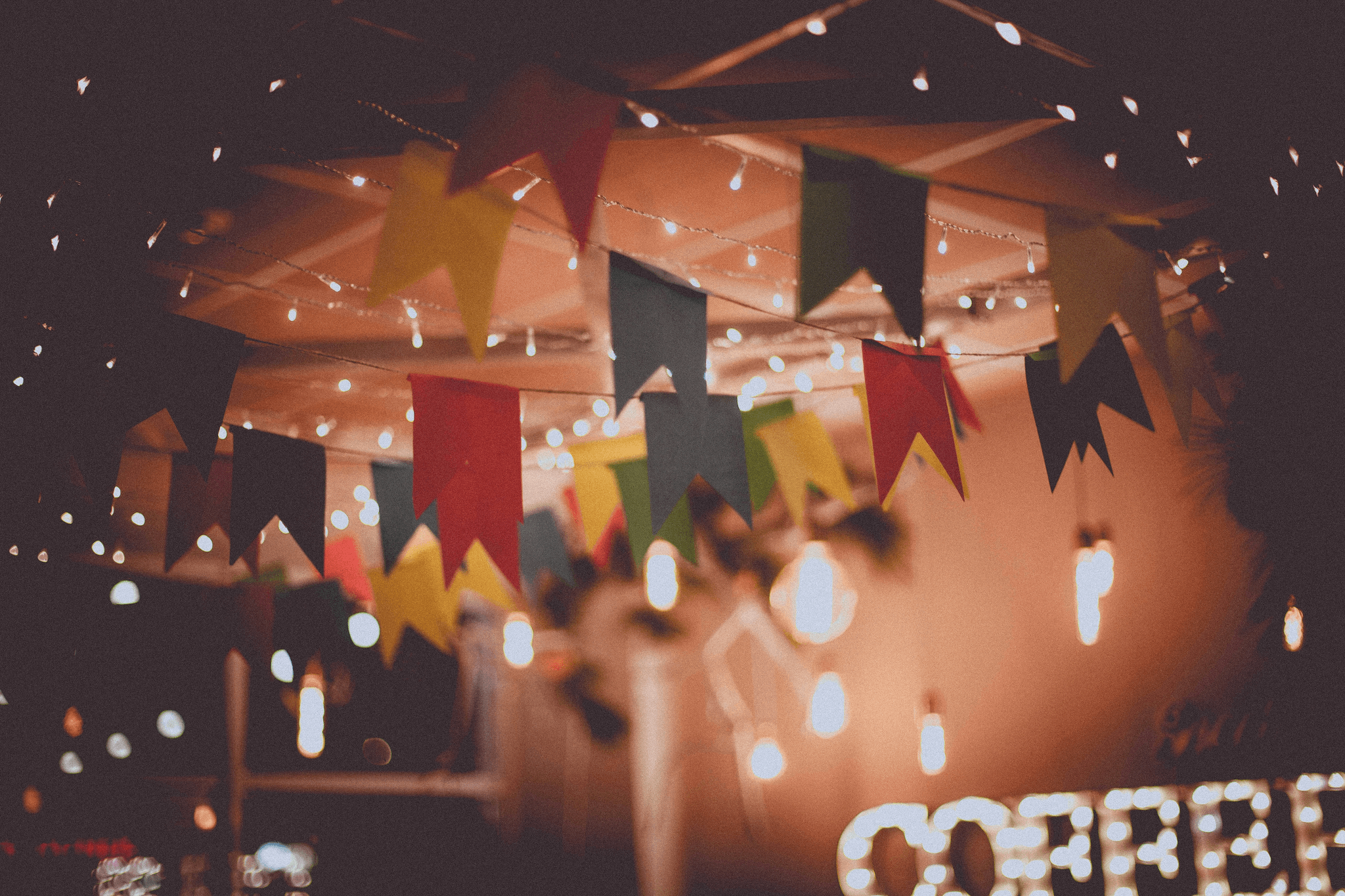 flags and party lights