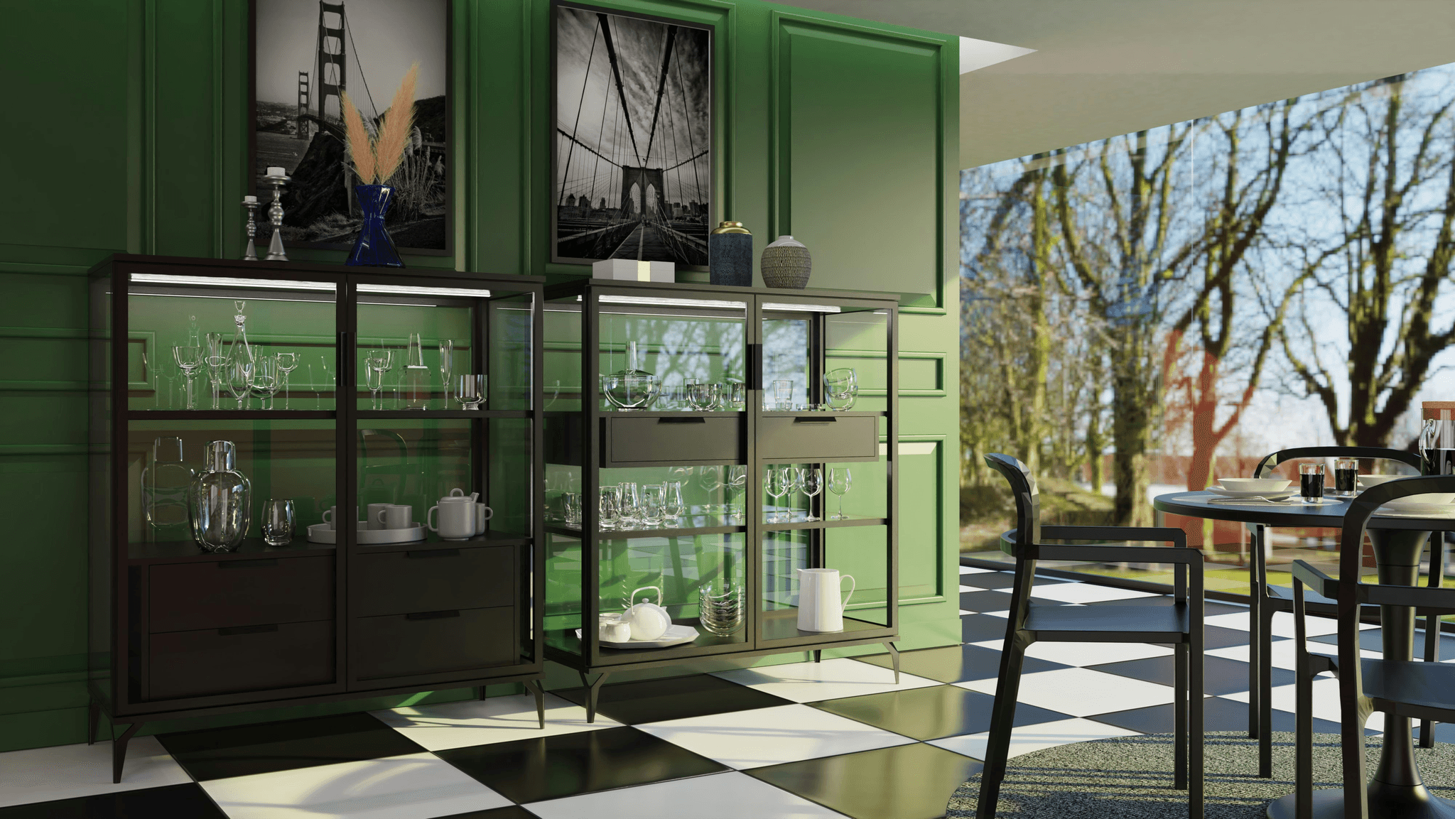 Sleek modern bamboo kitchen cabinets adding natural elegance