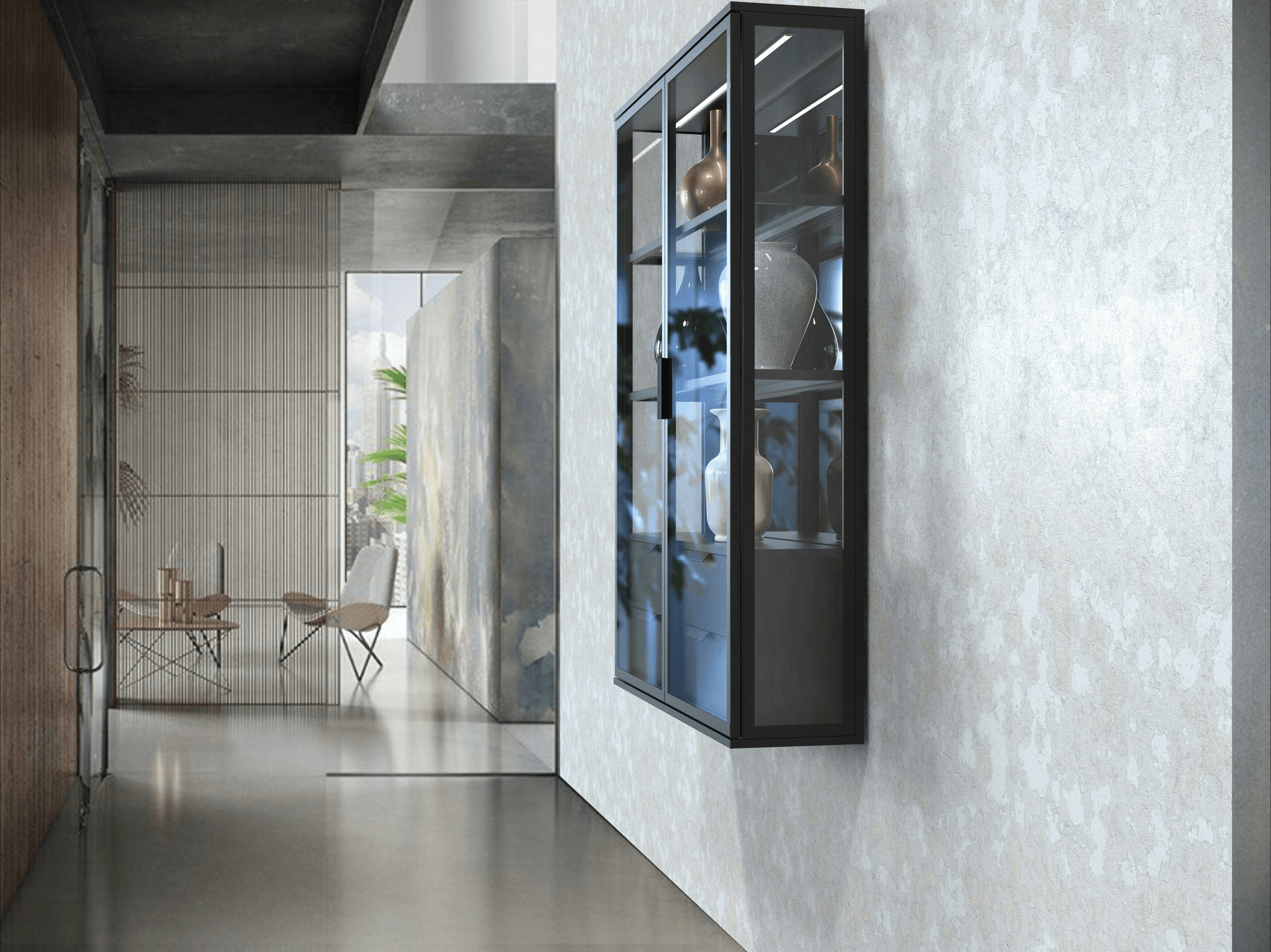 Different types of kitchen cabinets on display in showroom