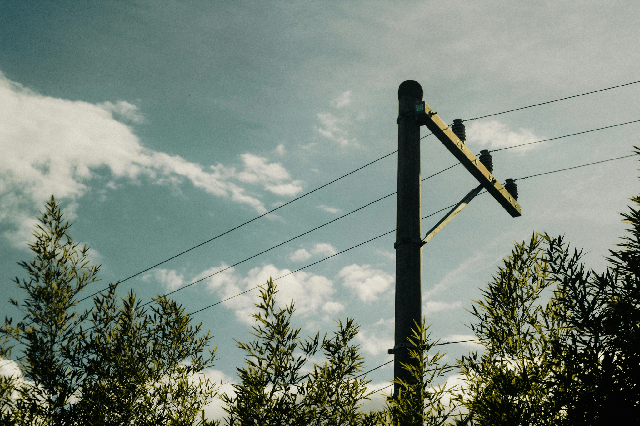 Illustration showing various power pole parts