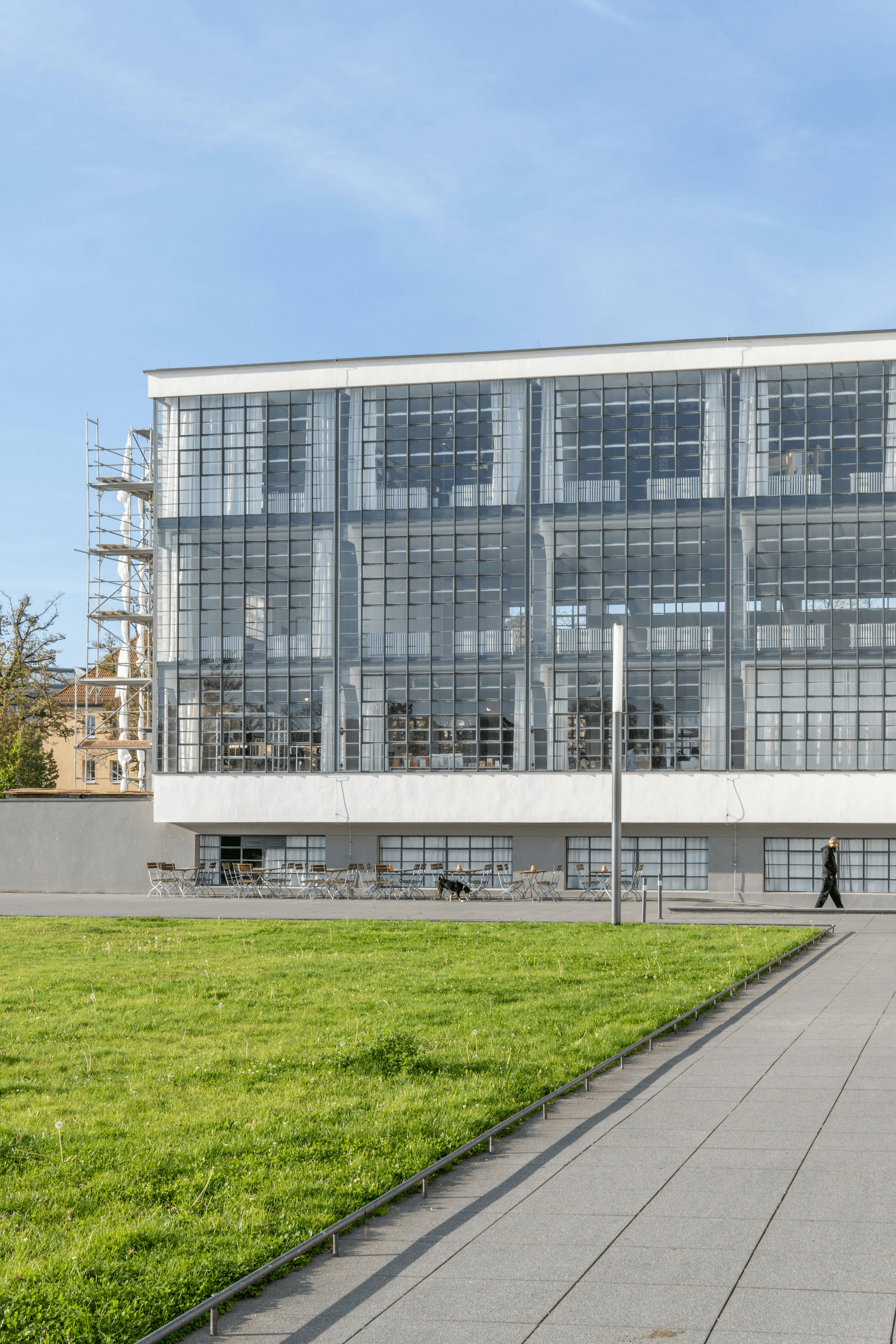 Modern school building constructed with sustainable prefab classrooms