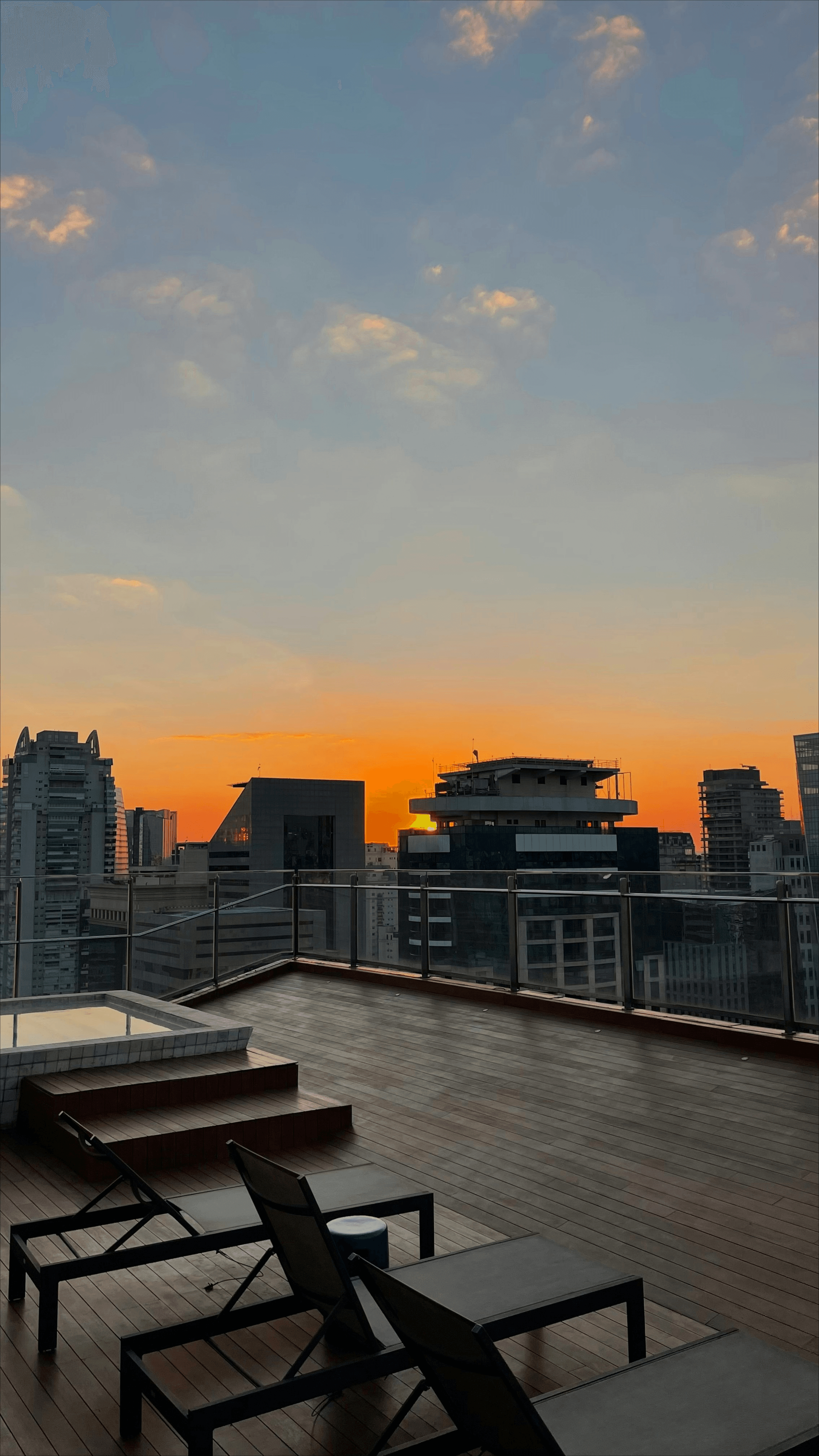 Stunning rooftop terrace showcasing industrial decking