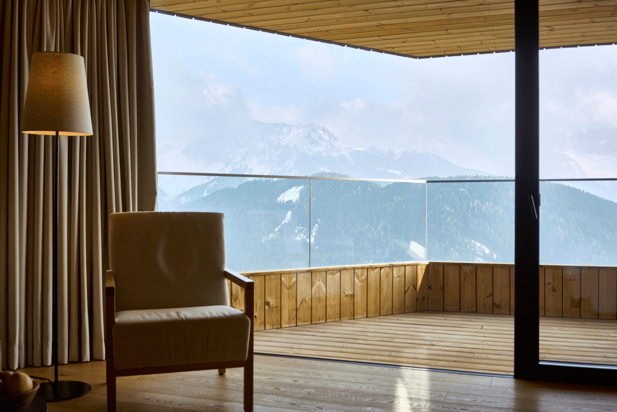 Luxury cabin view overlooking smoky mountains