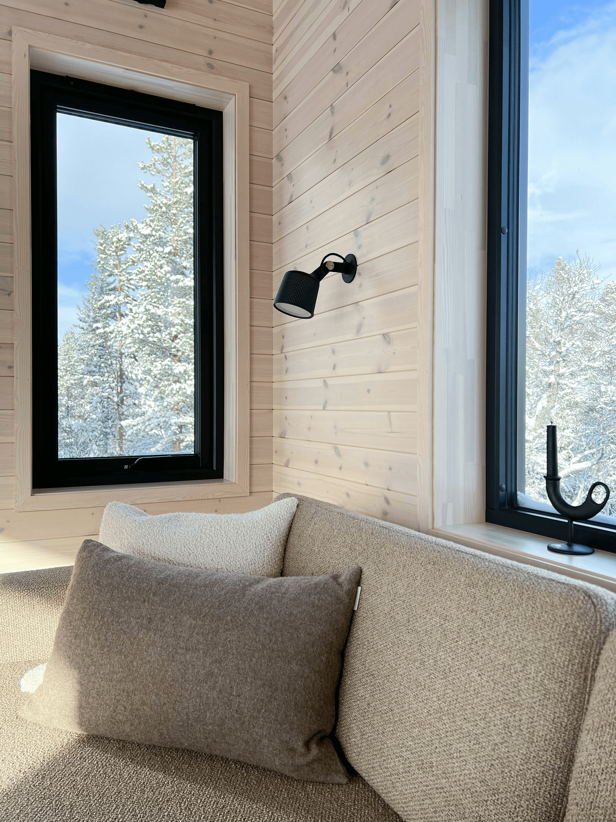 Modern prefabricated chalet homes with scenic mountain views