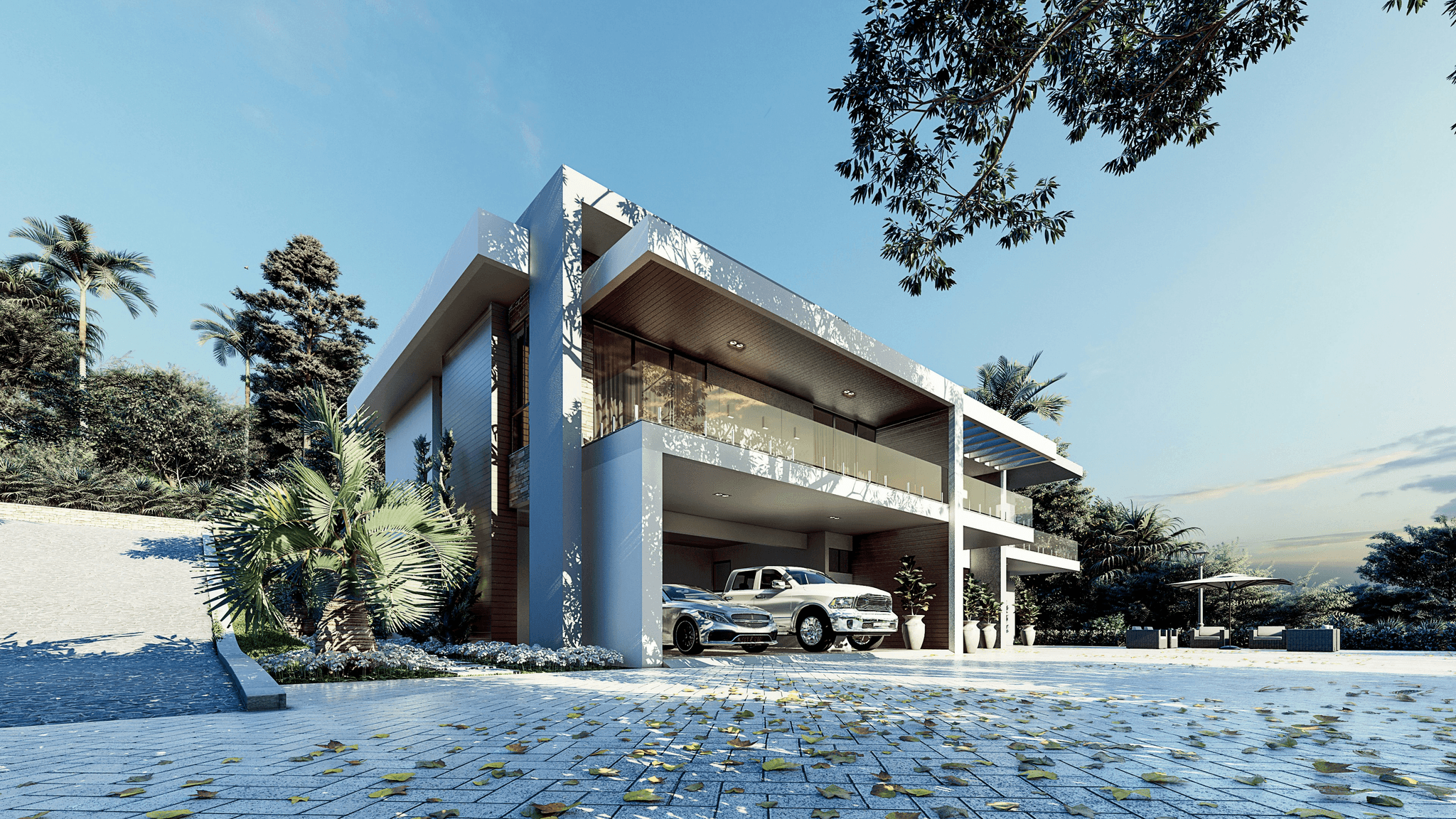 Stunning modern modular home with garage design