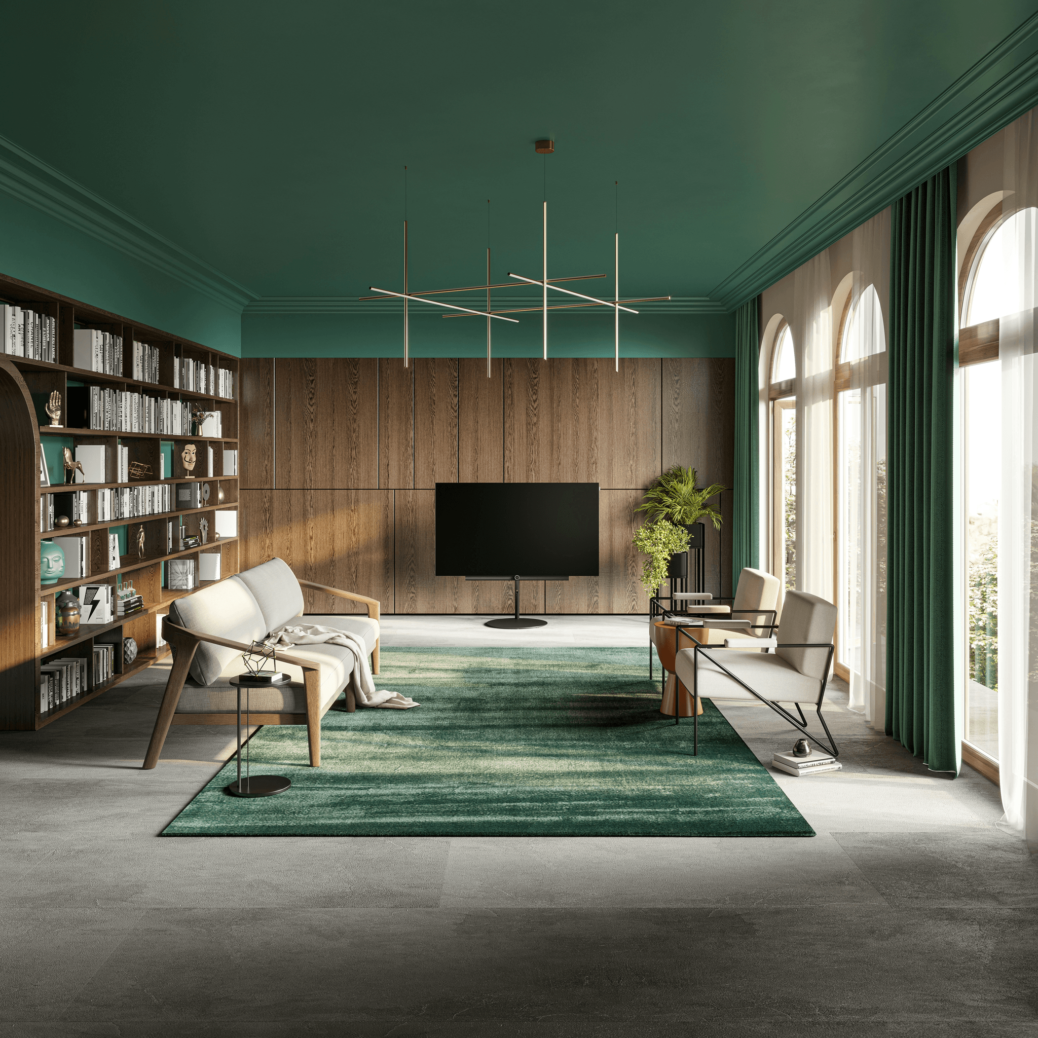 Cozy home interior design with warm accents