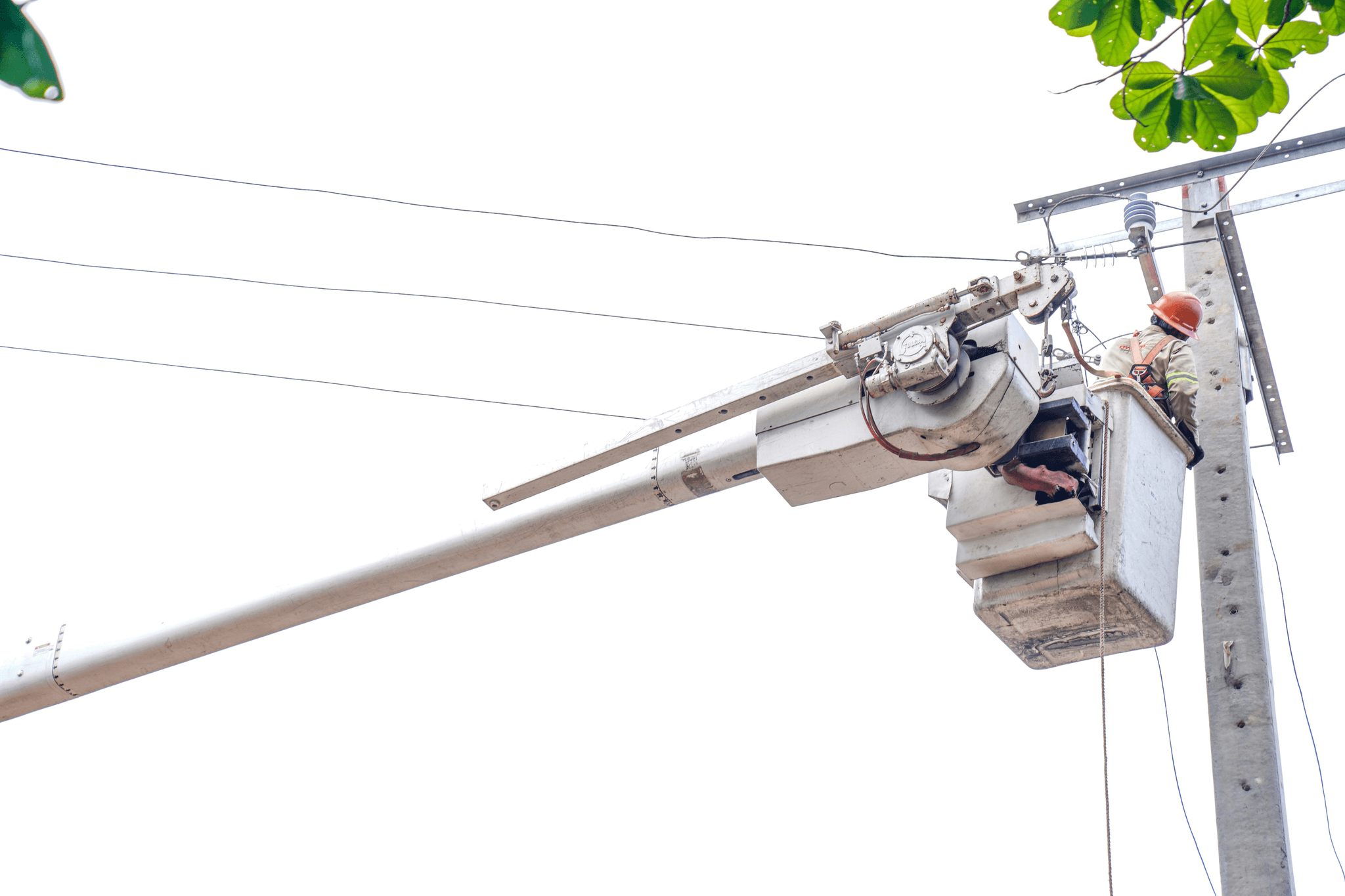 Proper installation of tension clamps on power line pole